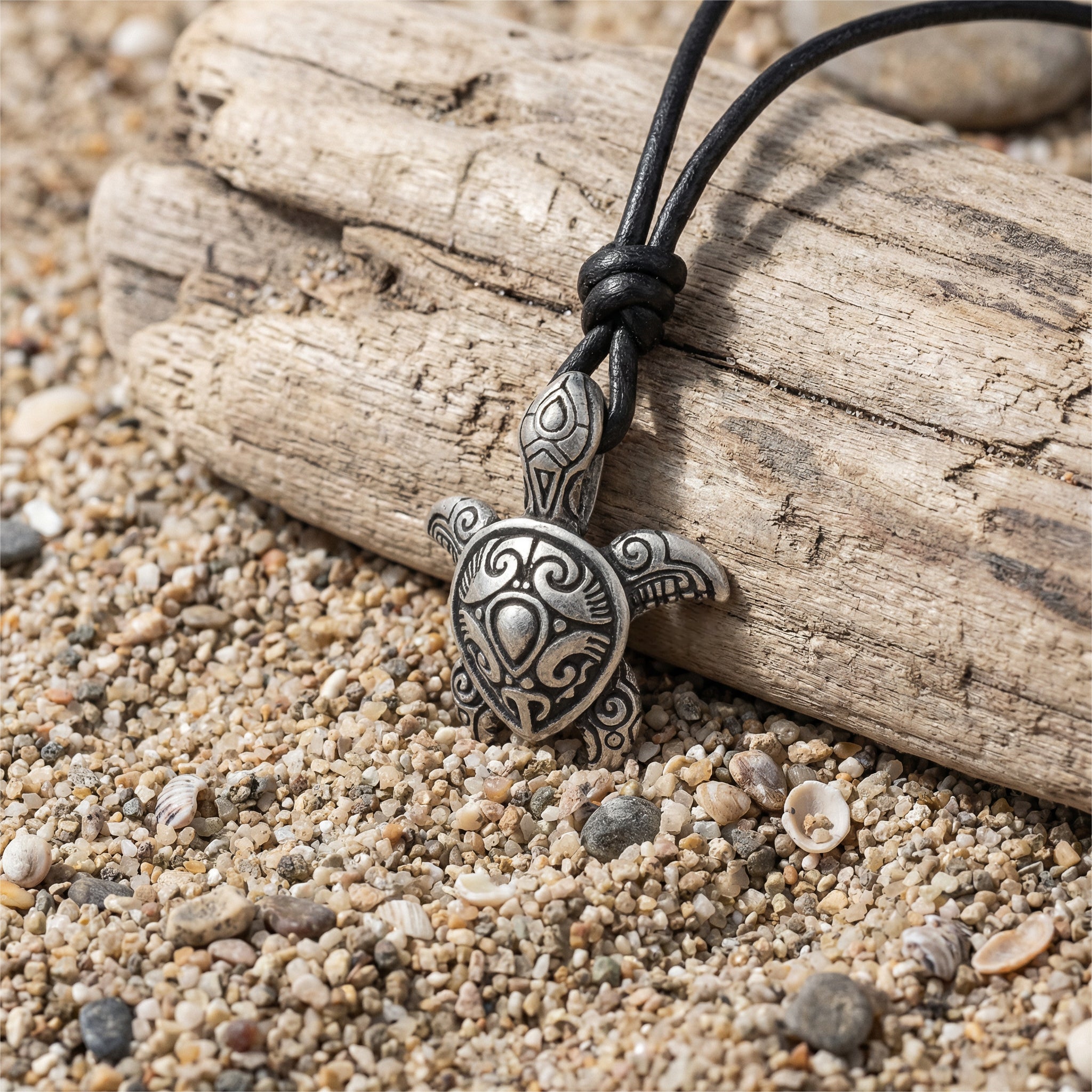 Turtle Silver-plated Bronze Pendant – Handmade Maori Tribal Jewelry