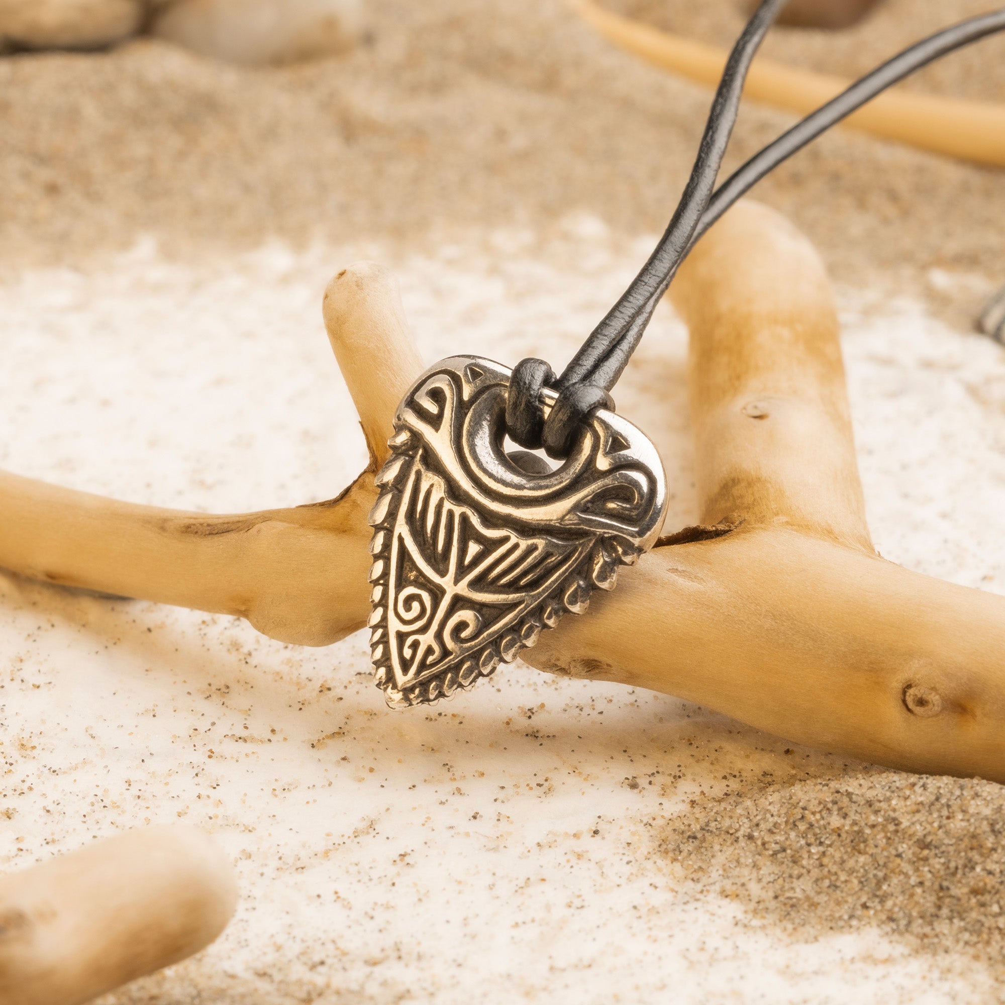 Shark Tooth Sterling Silver Pendant – Ocean Tribal Necklace