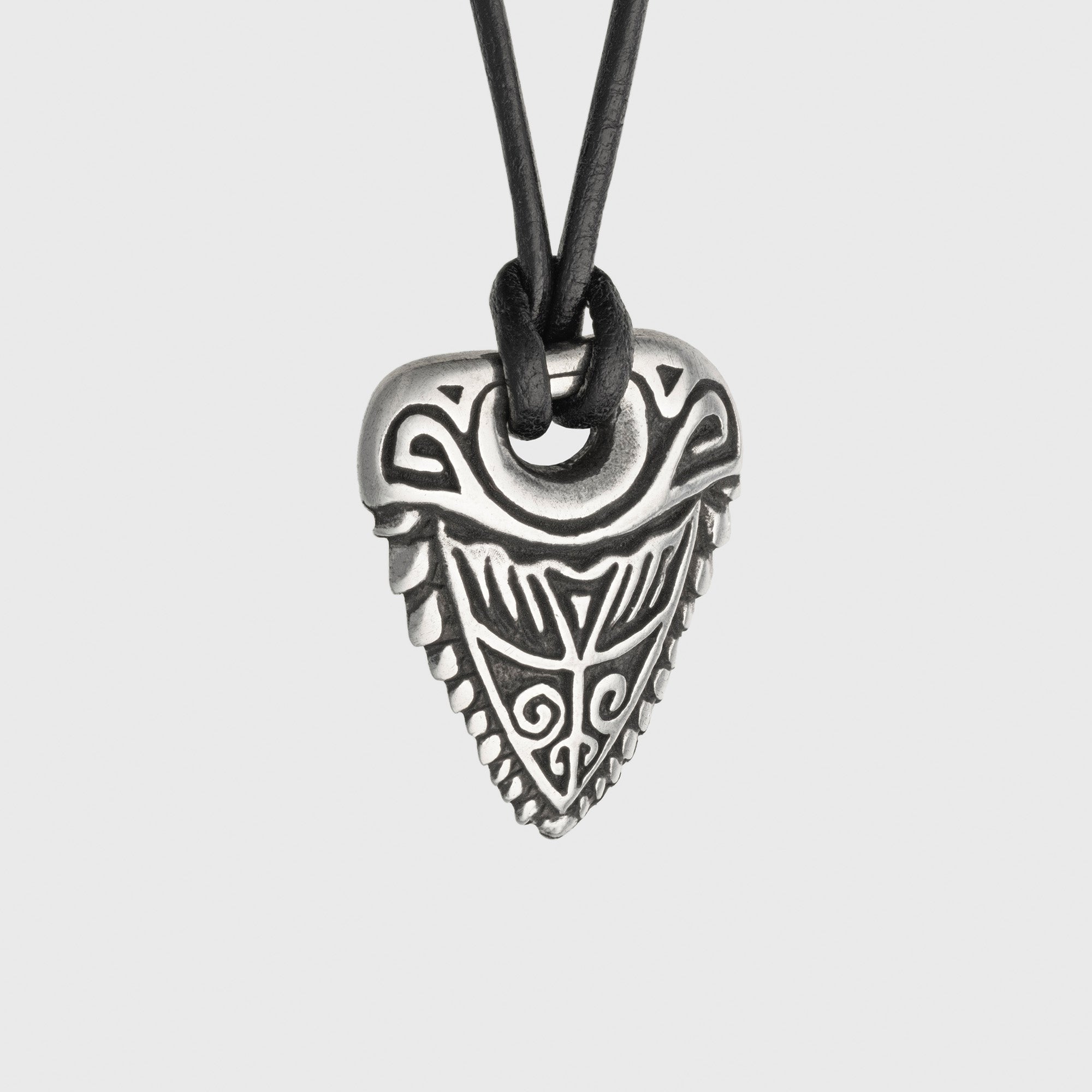 Shark Tooth Sterling Silver Pendant – Ocean Tribal Necklace