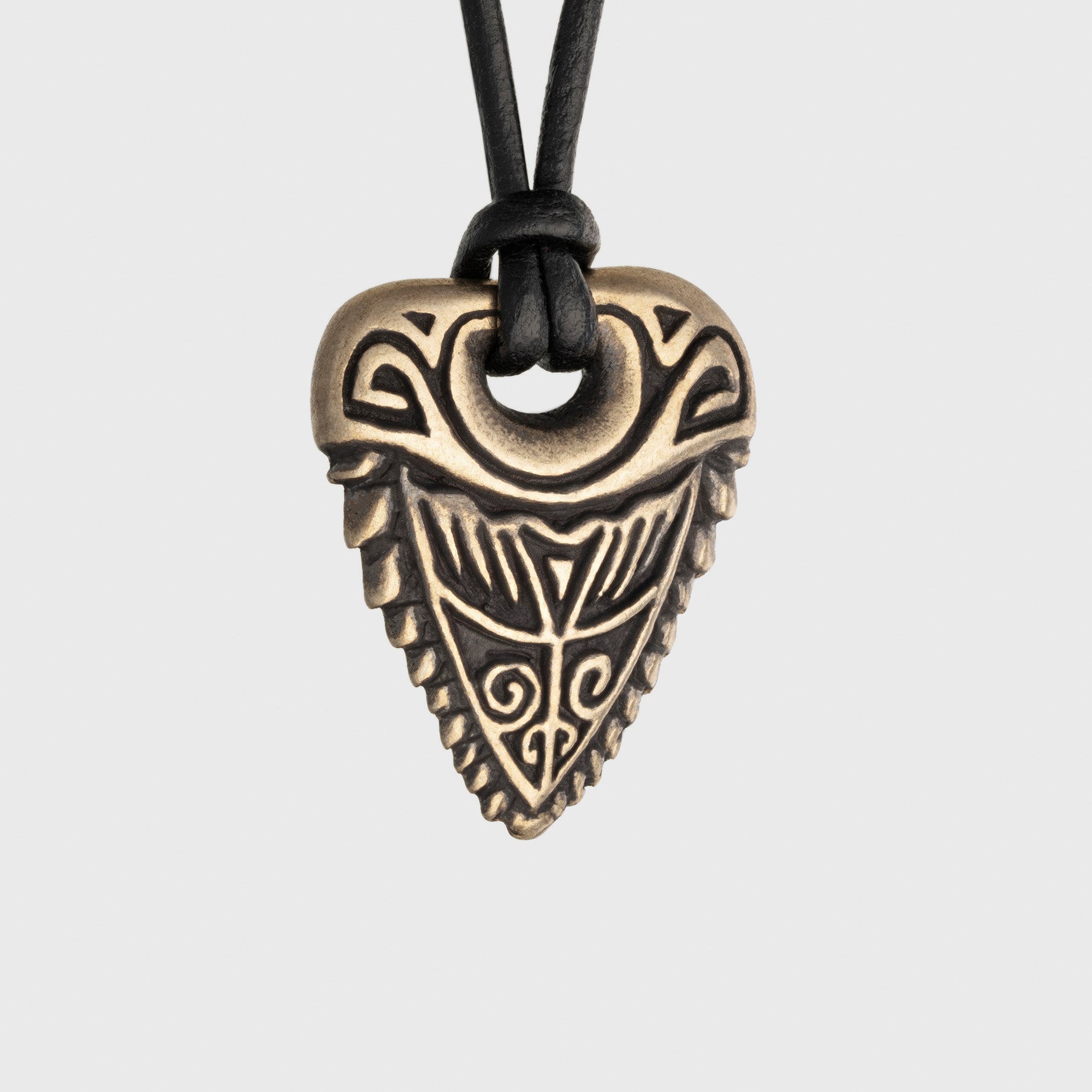 Shark Tooth Bronze Pendant – Handmade Tribal Jewelry