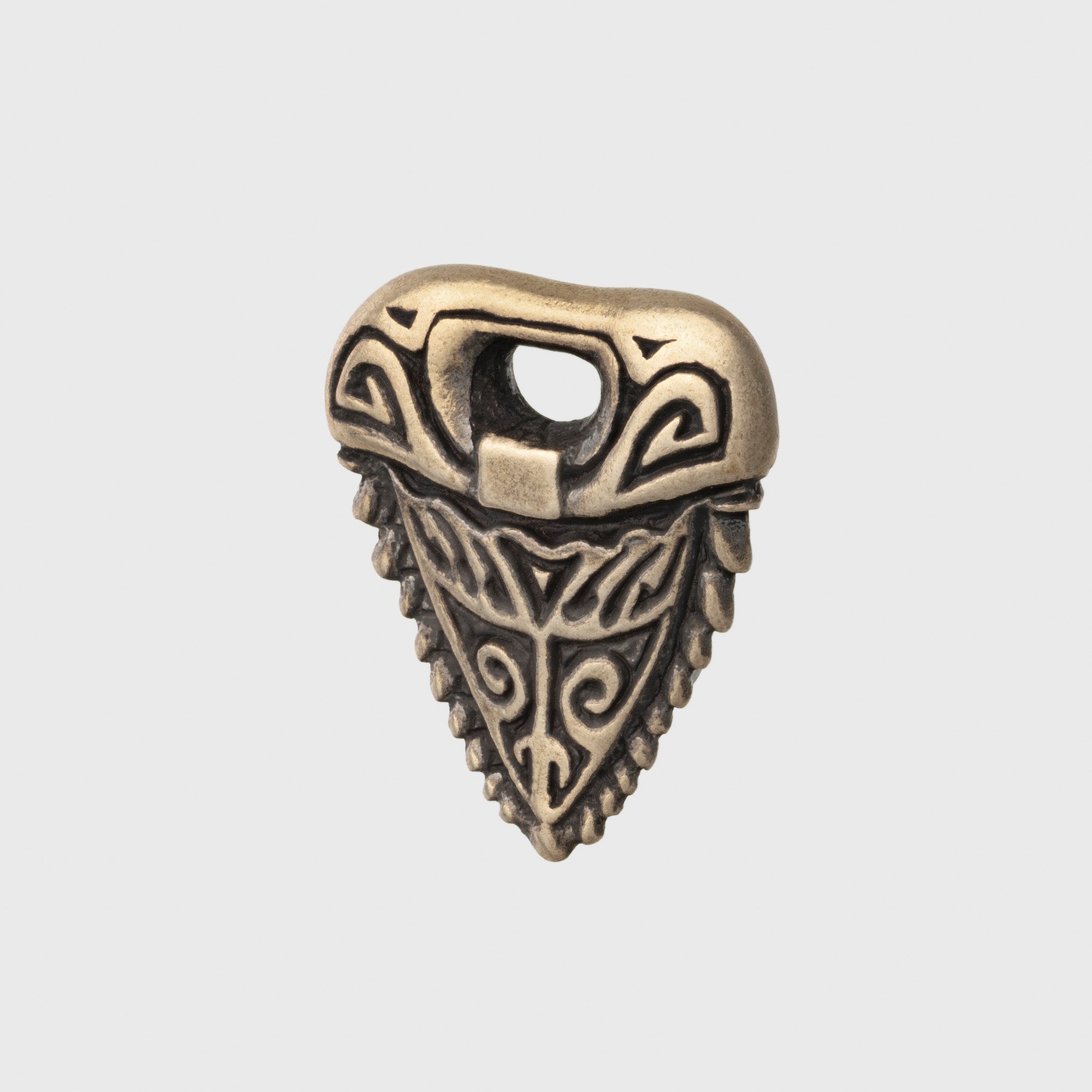 Shark Tooth Bronze Pendant – Handmade Tribal Jewelry