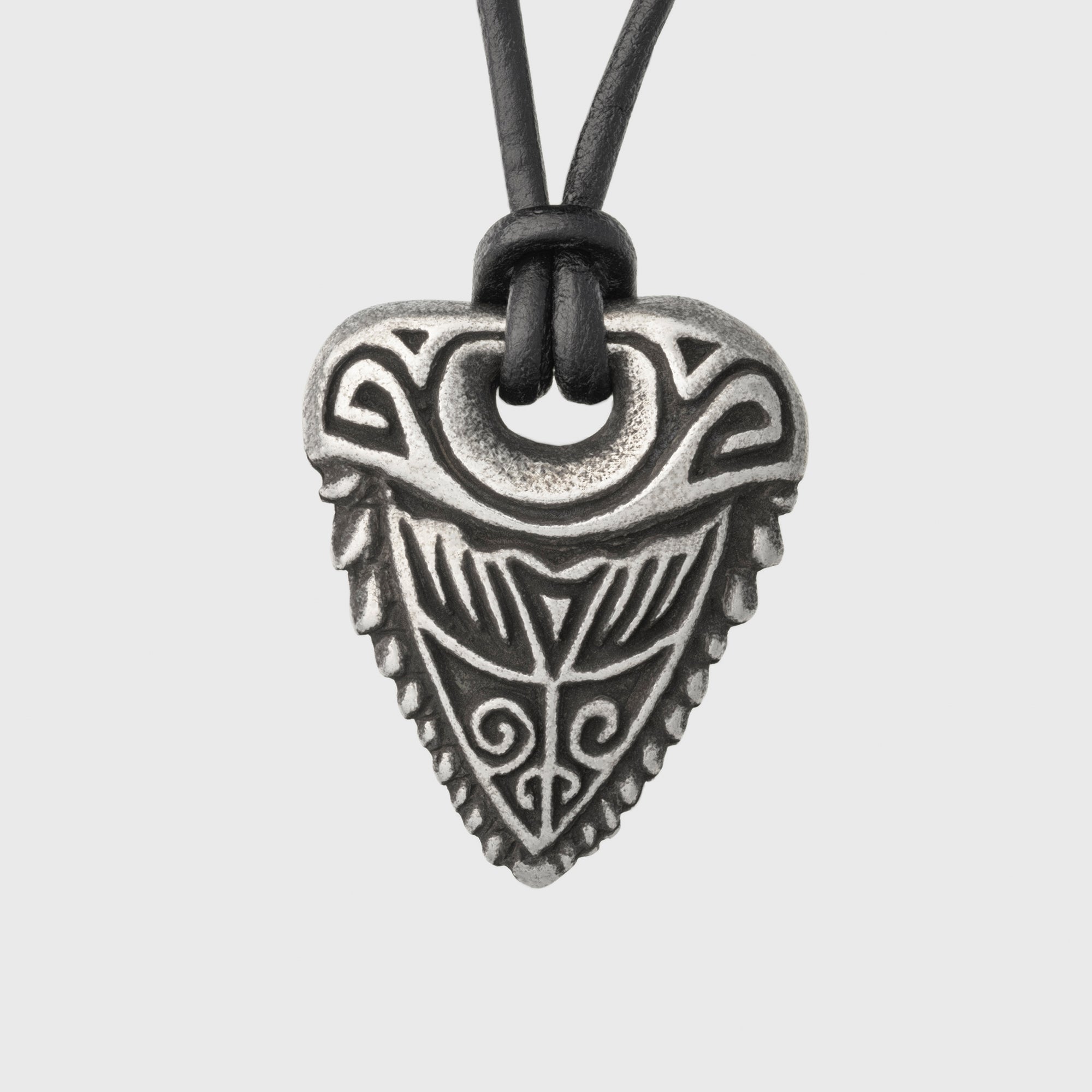 Shark Tooth Silver-plated Bronze Pendant – Tribal Ocean Necklace