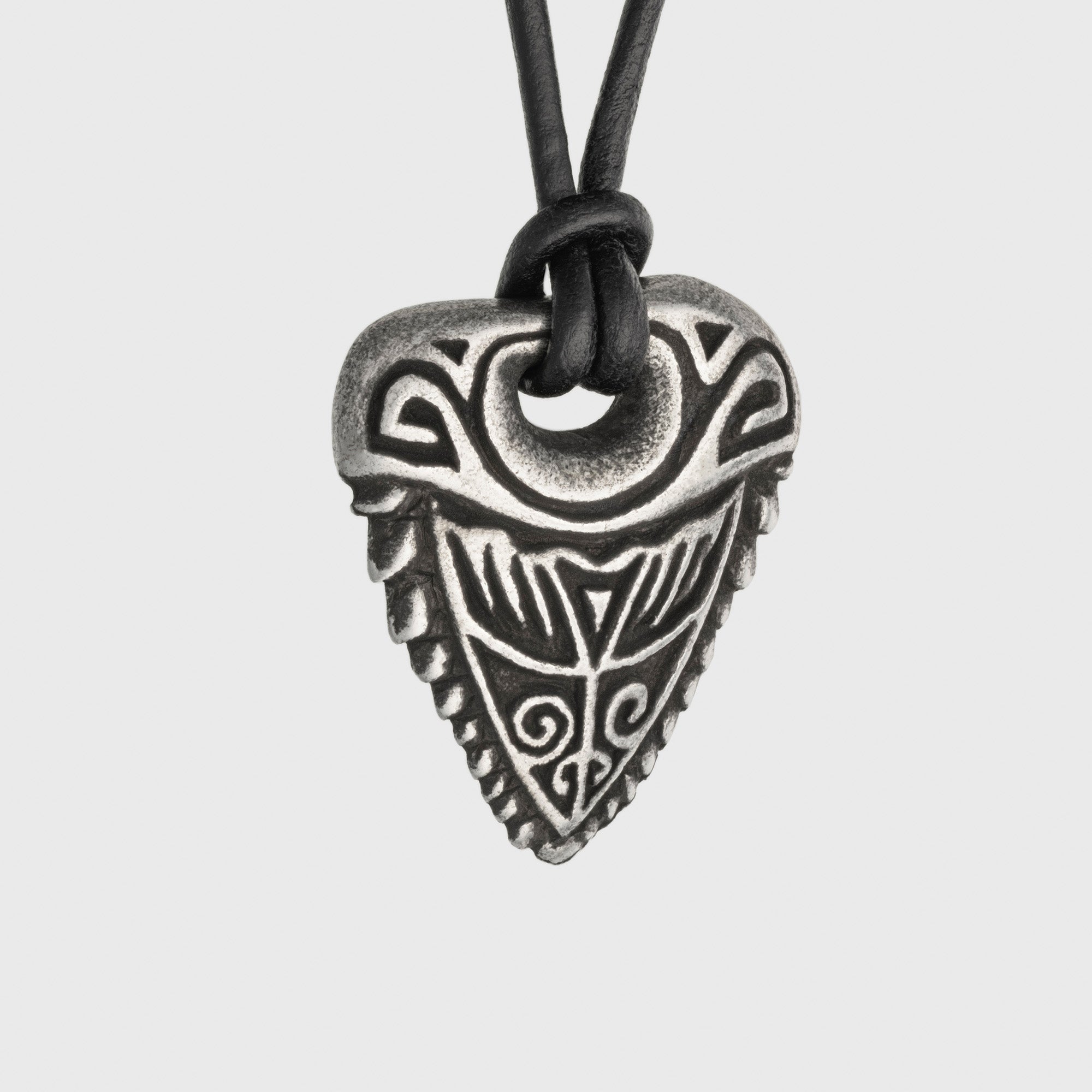 Shark Tooth Silver-plated Bronze Pendant – Tribal Ocean Necklace