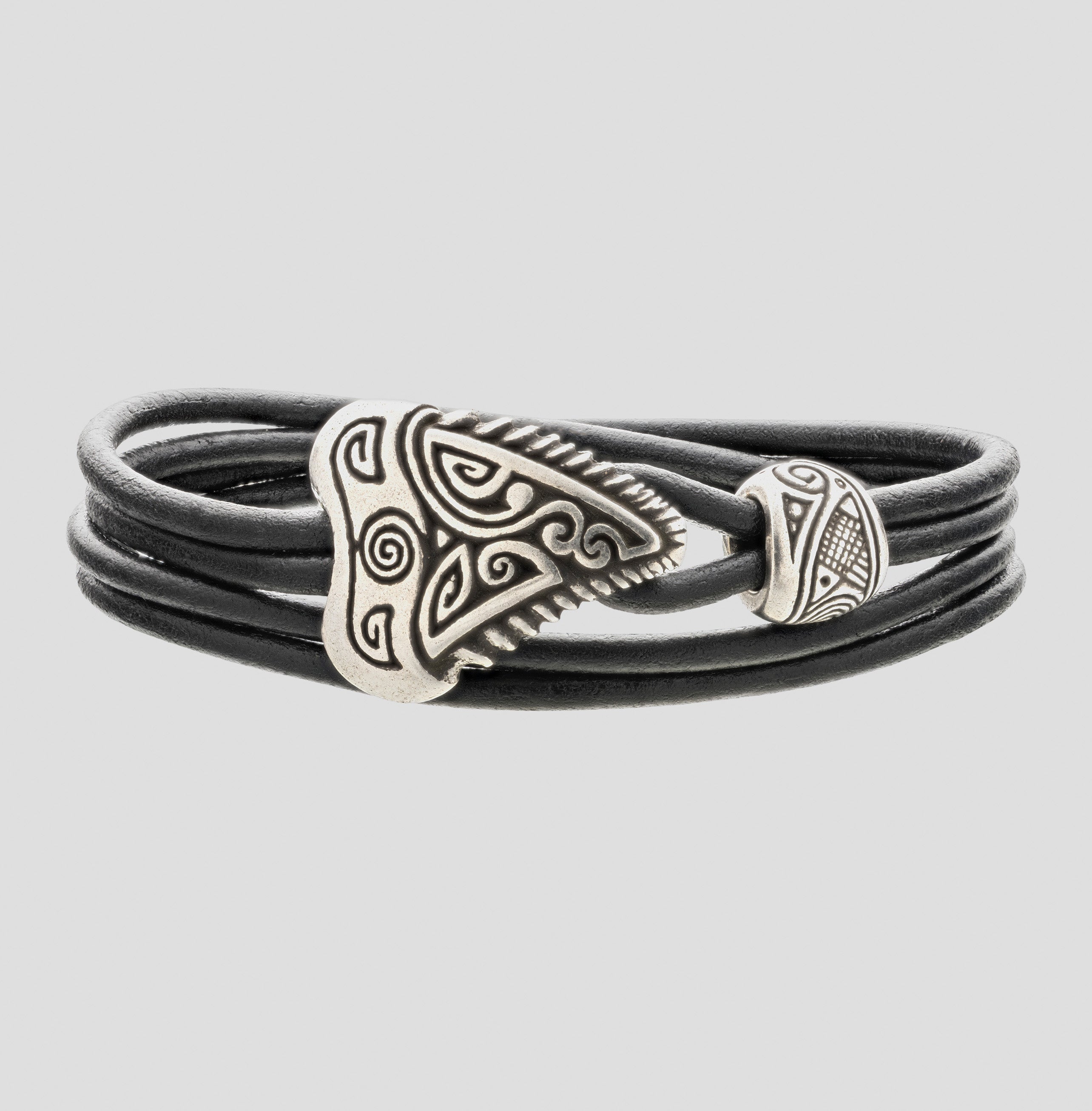 Shark Tooth Leather Bracelet – Bronze Tribal Jewelry