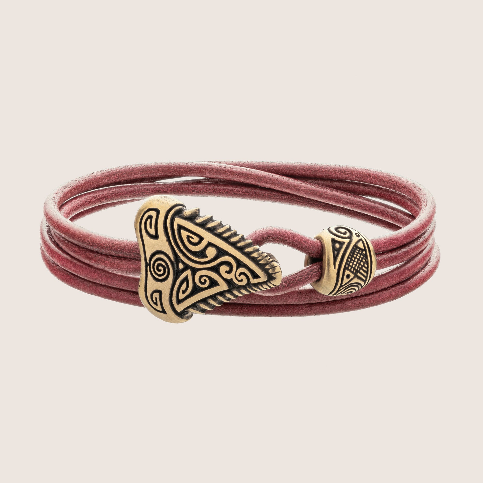 Shark Tooth Leather Bracelet – Bronze Tribal Jewelry