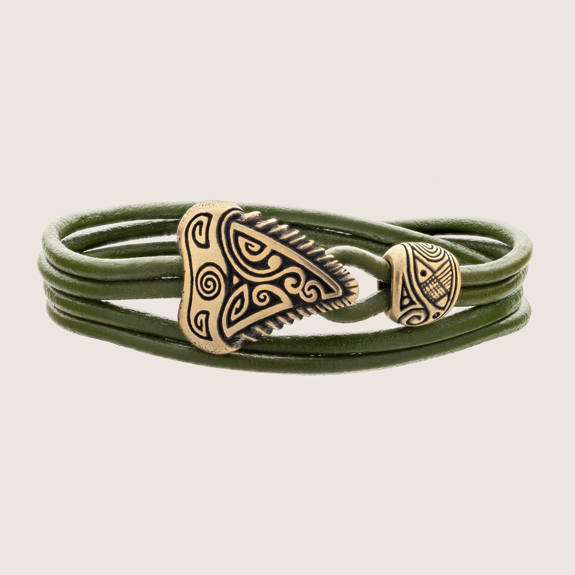 Shark Tooth Leather Bracelet – Bronze Tribal Jewelry