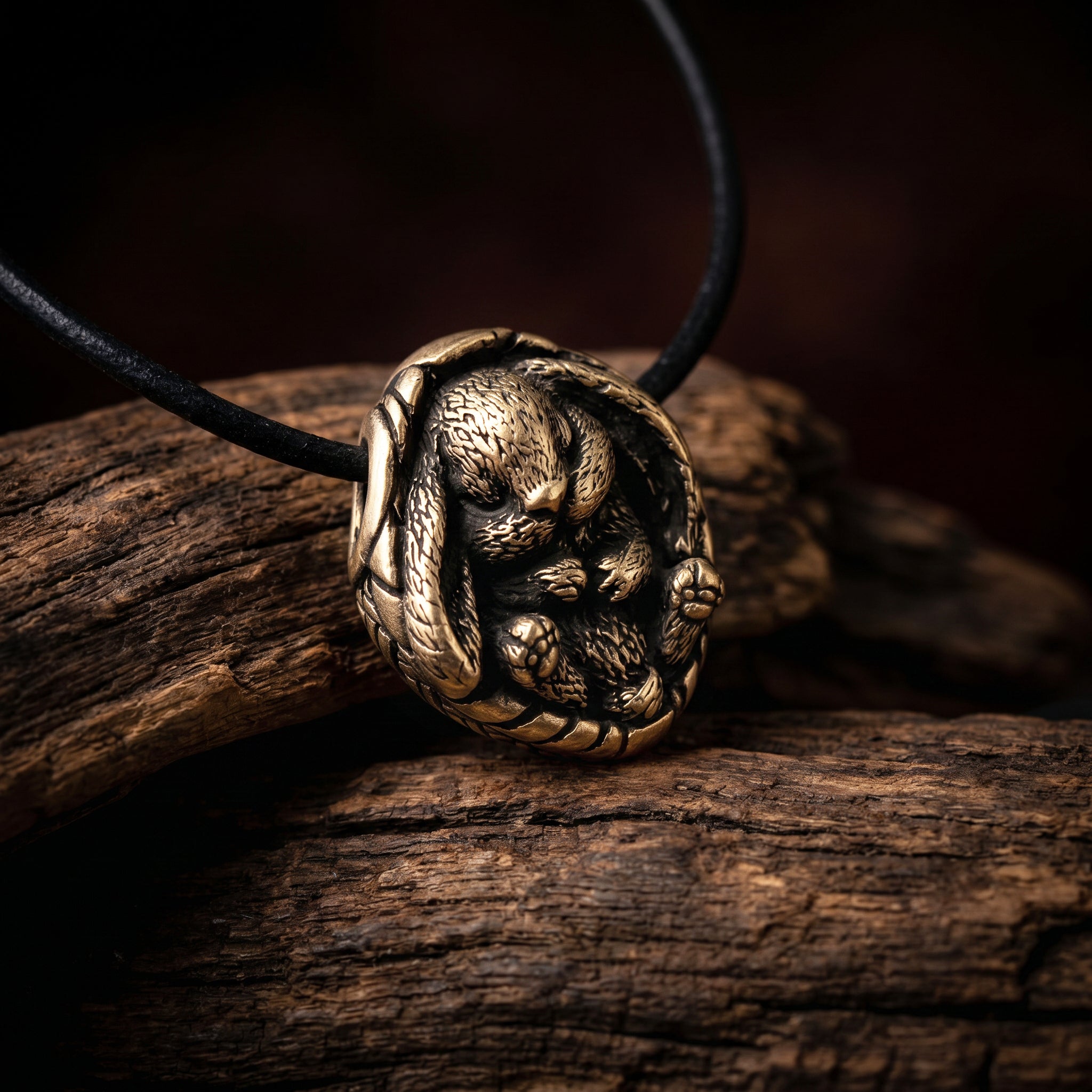 Sleeping Bunny in Basket – Bronze Miniature, Desk Decor & Keychain