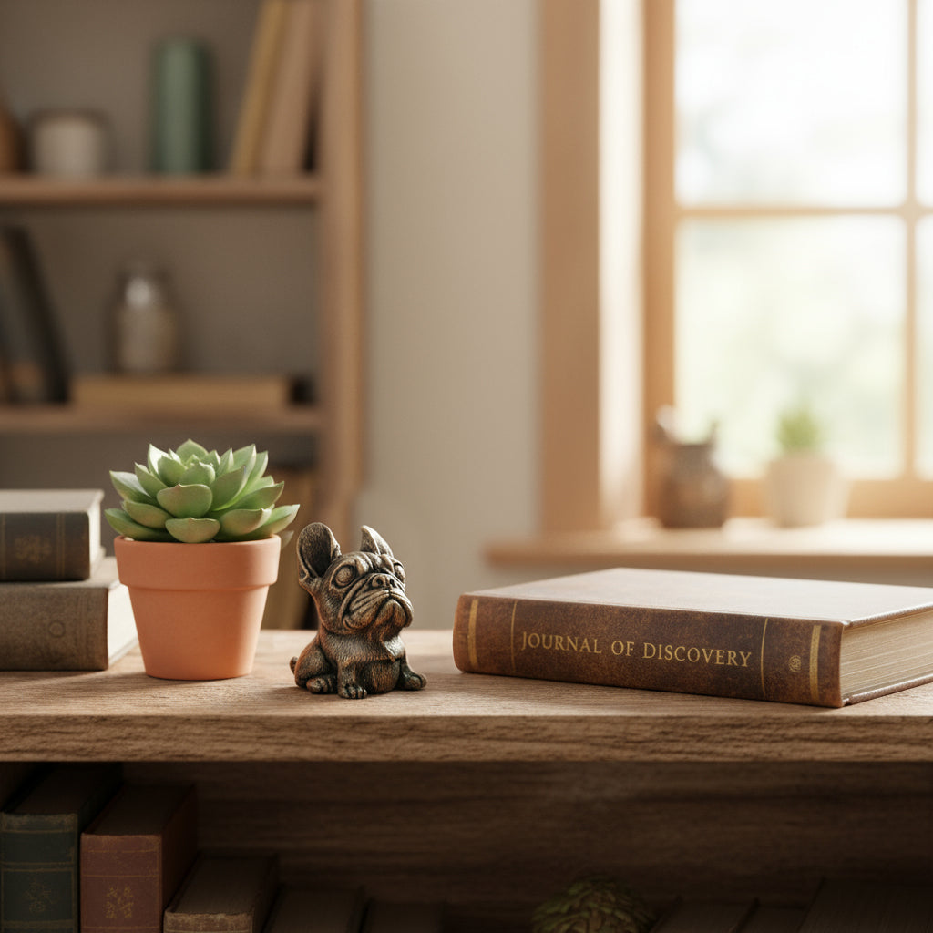 French Bulldog Bronze Figurine – Handmade Dog Lover Gift & Desk Decor