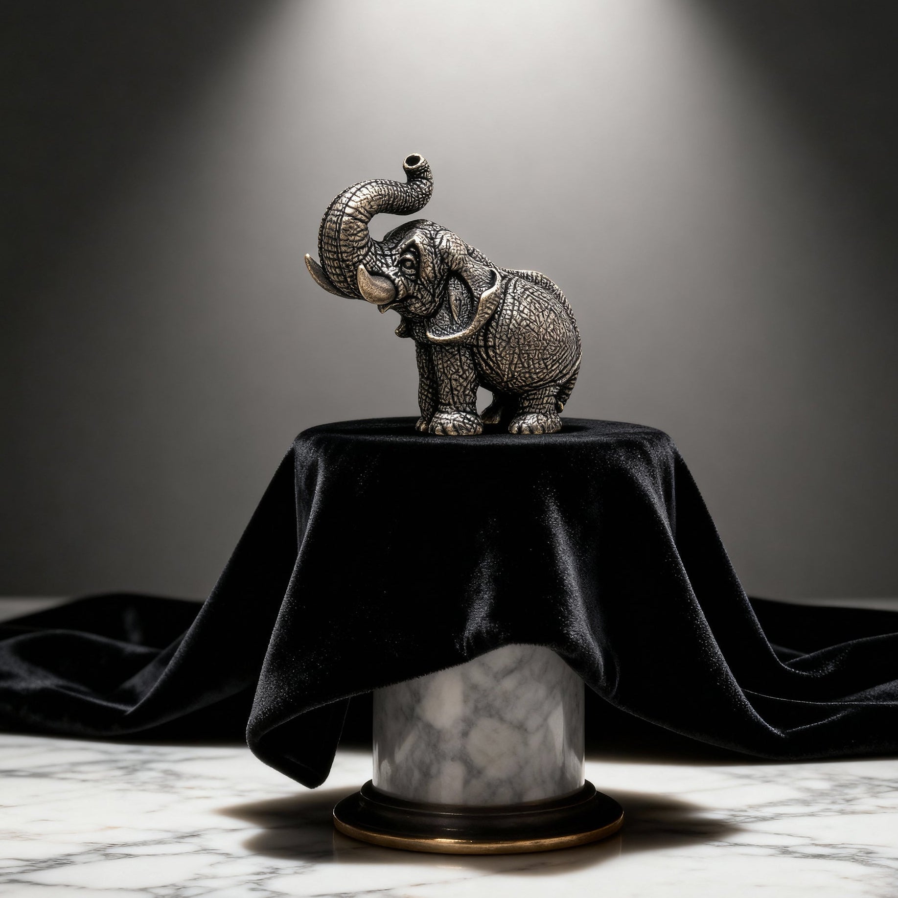 Elephant Bronze Figurine – Handmade Wildlife Statue & Gift