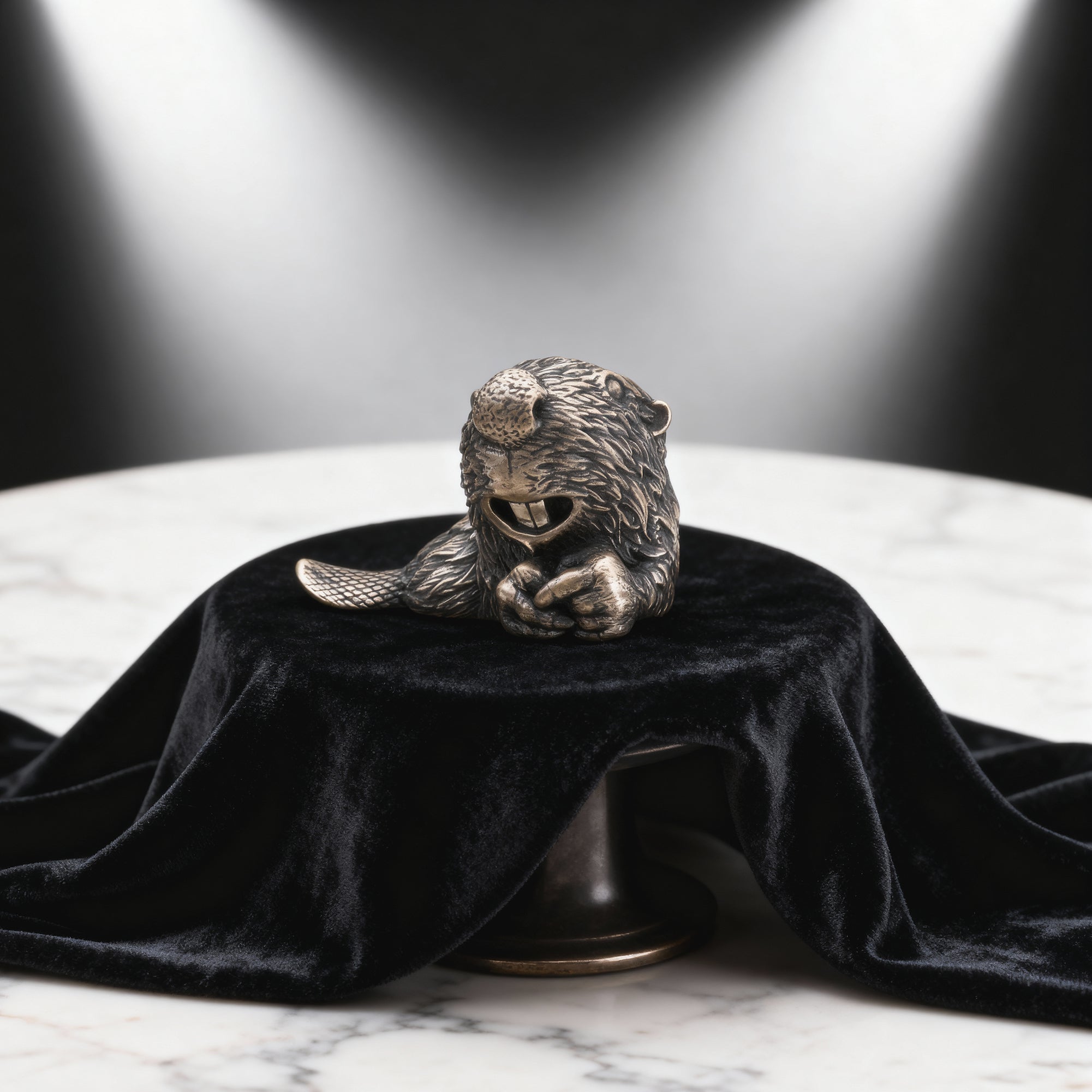 Beaver Bronze Figurine – Handmade Miniature Animal Totem & Gift