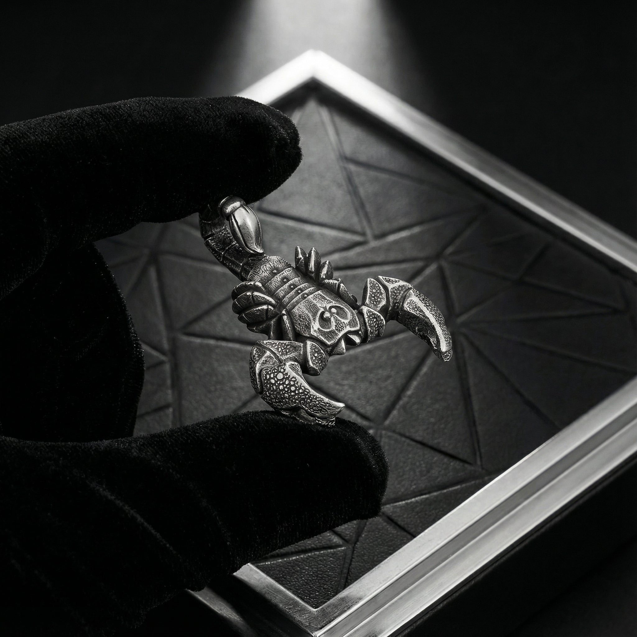 Scorpion Silver-plated Bronze Miniature – Handmade Figurine & Wearable Pendant