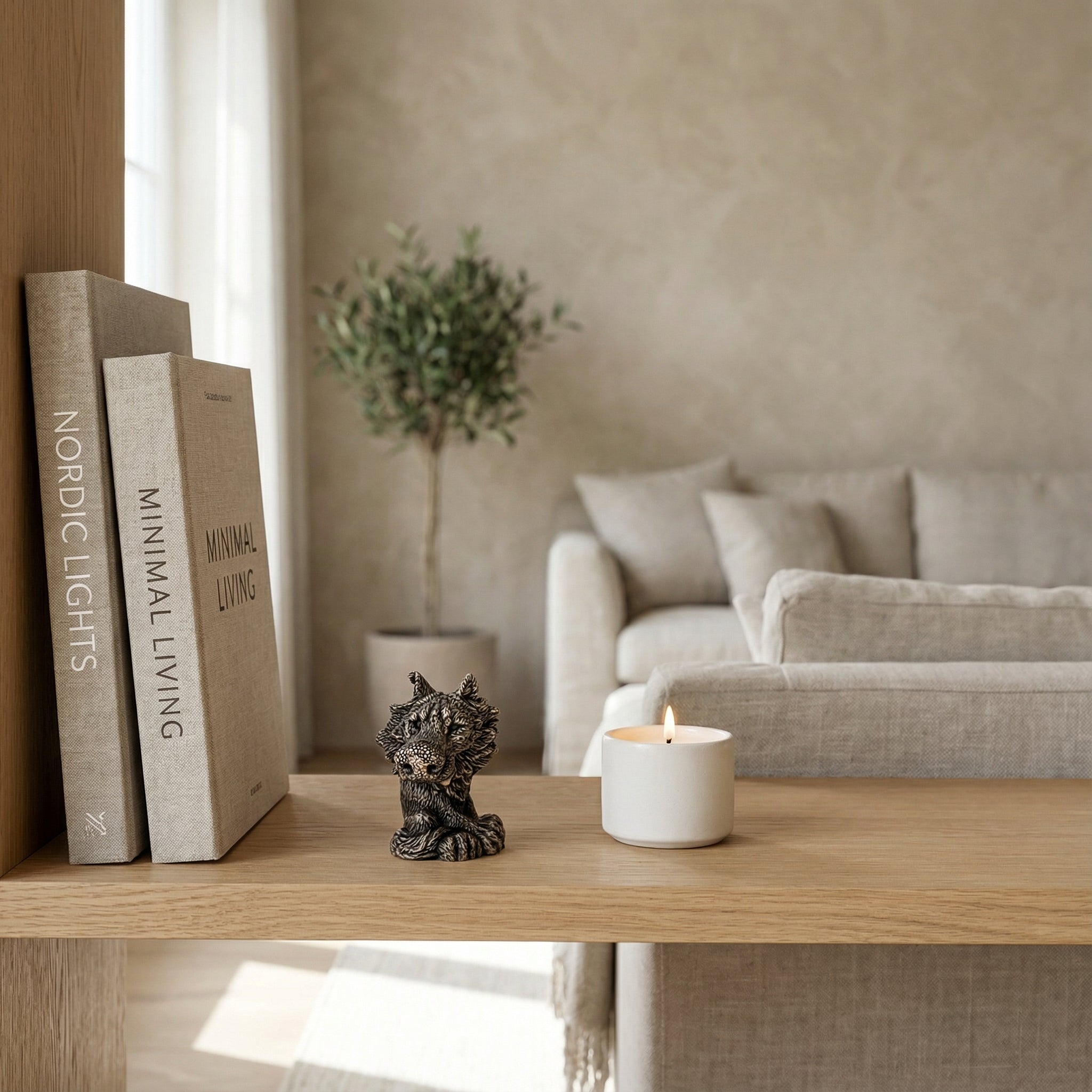 Wolf Bronze Figurine – Handcrafted Miniature Wildlife Statuette