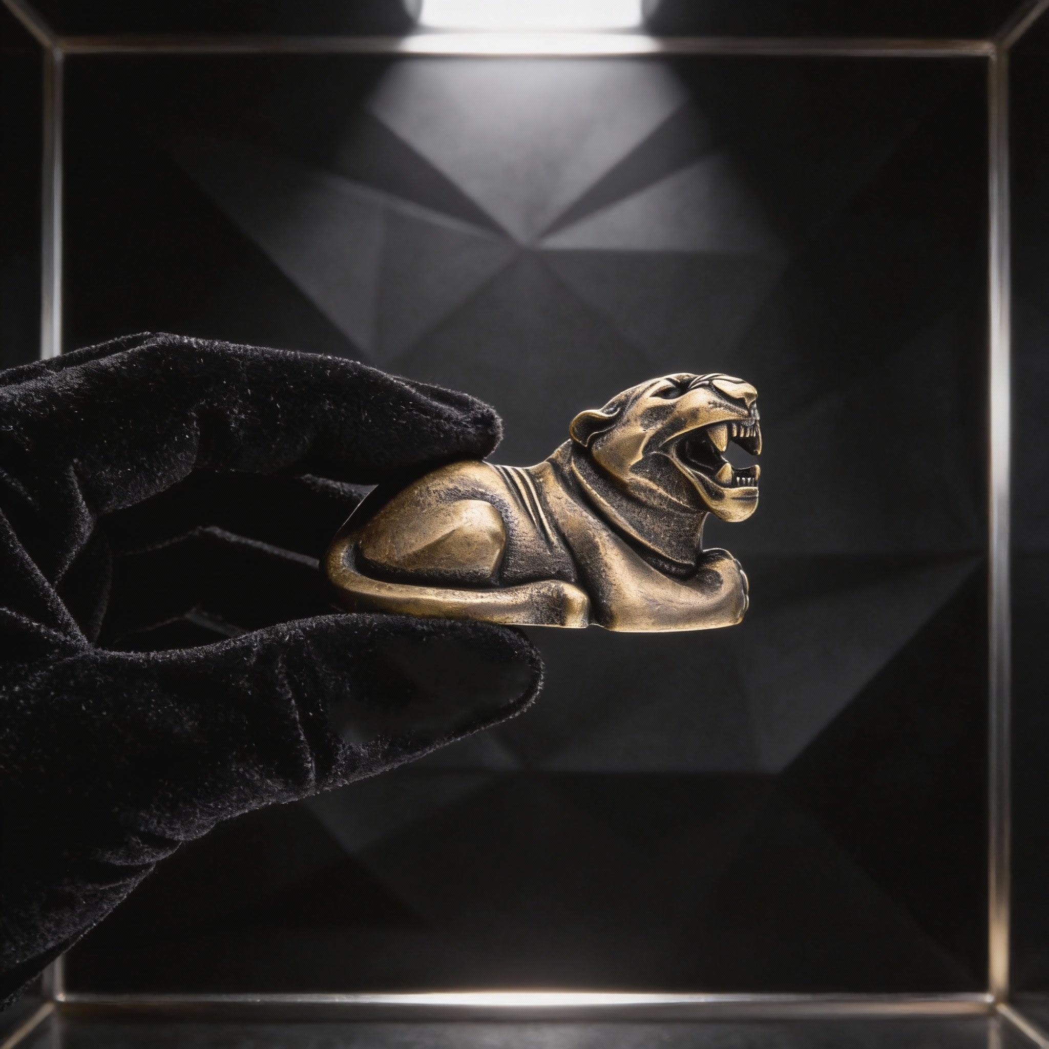 Jaguar Bronze Figurine – Wild Cat Desk Decoration & Gift