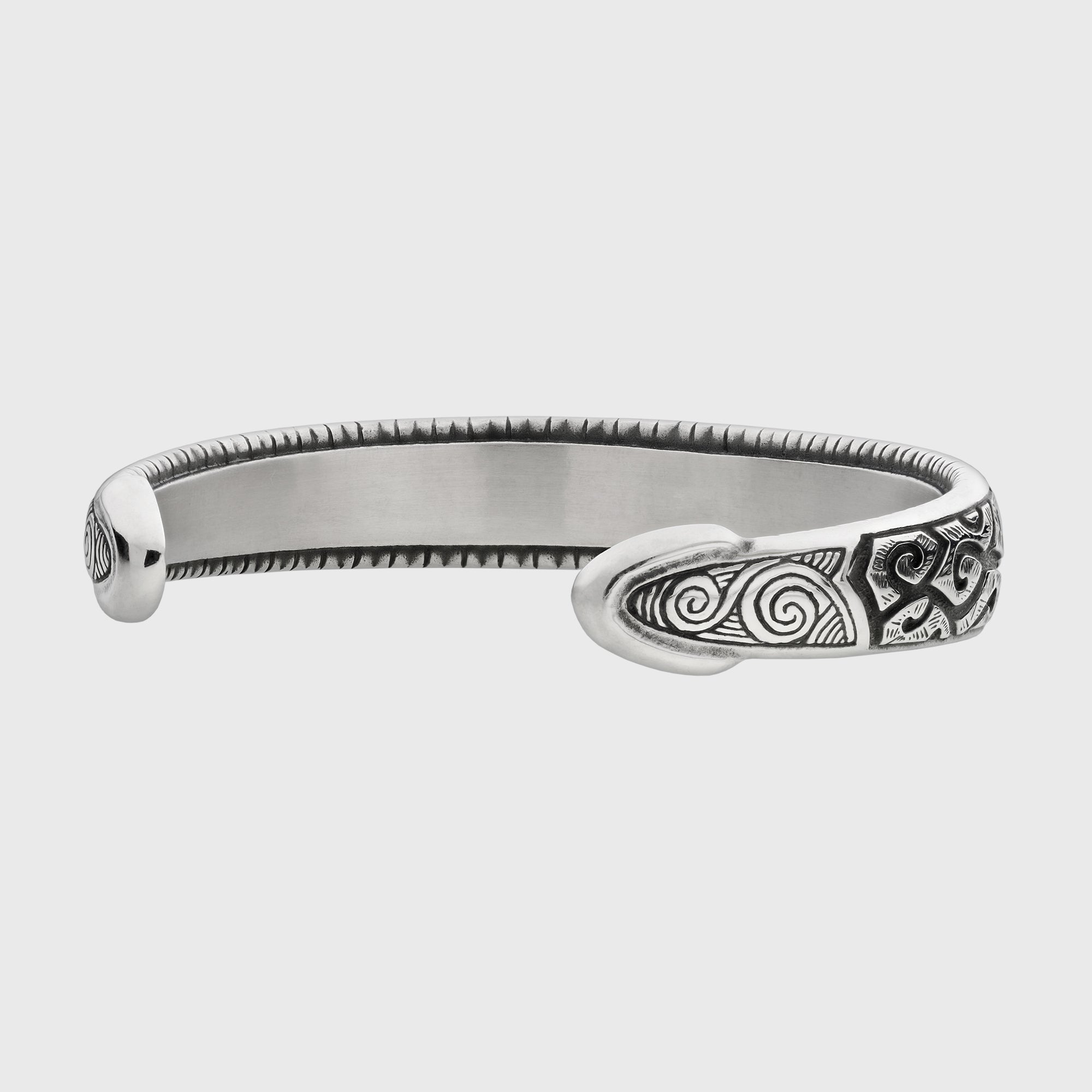 Maori Koru Pewter Bracelet – Adjustable Tribal Ocean Cuff Gift