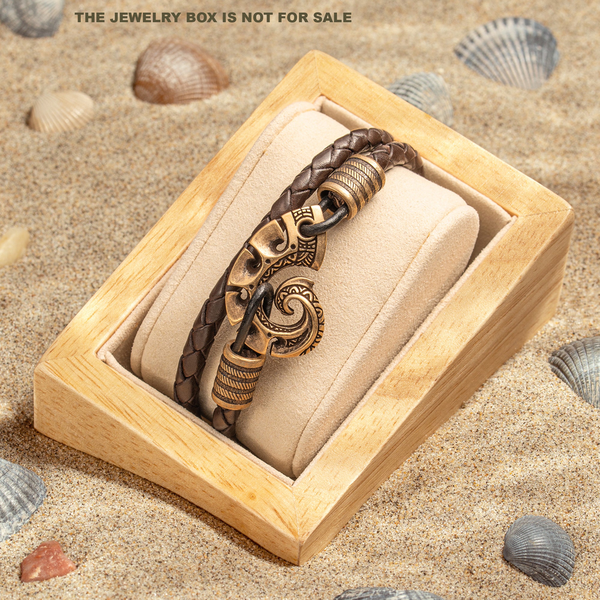Maori Fish Hook Leather Bracelet – Handmade Bronze Jewelry