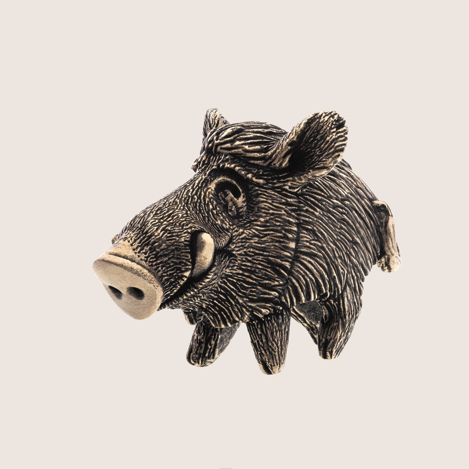 Wild Boar Bronze Figurine – Handcrafted Miniature Gift for Collectors