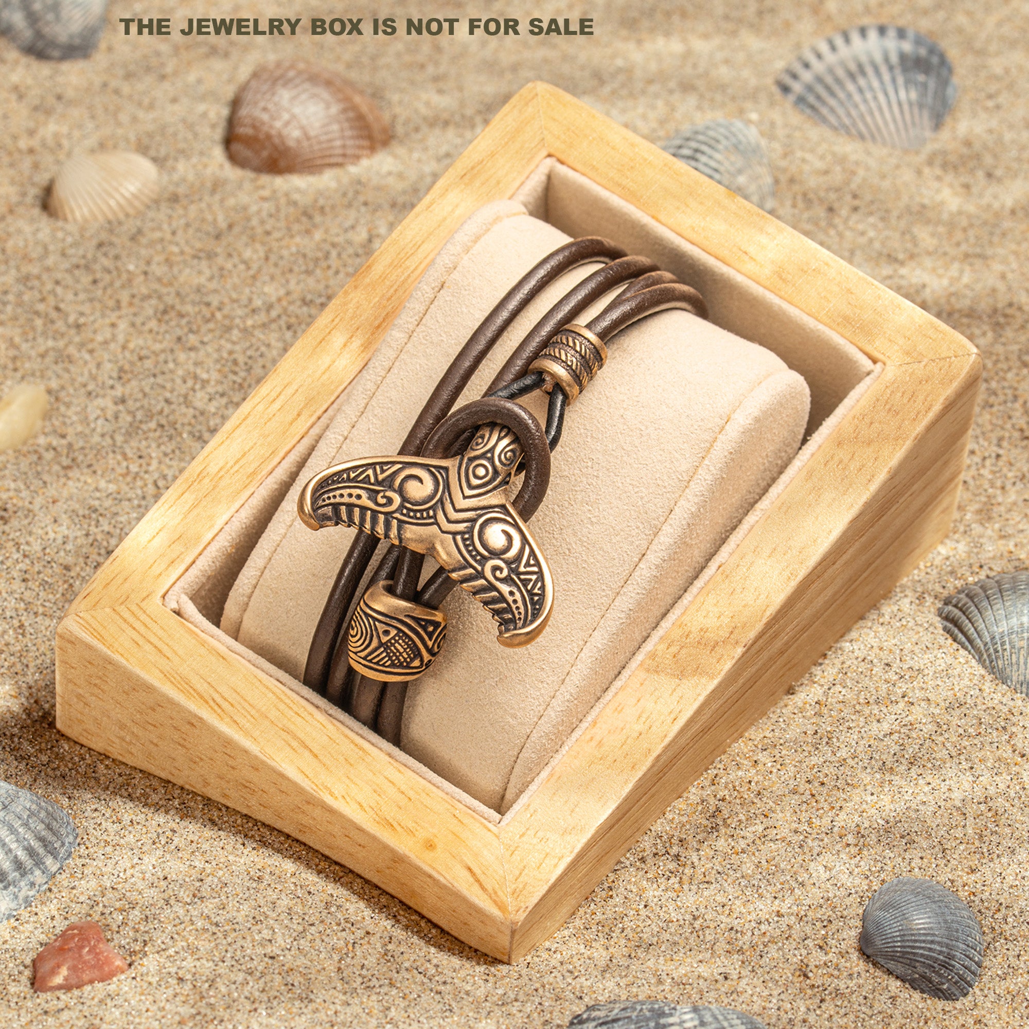 Whale Tail Leather Bracelet – Handmade Bronze Ocean Jewelry