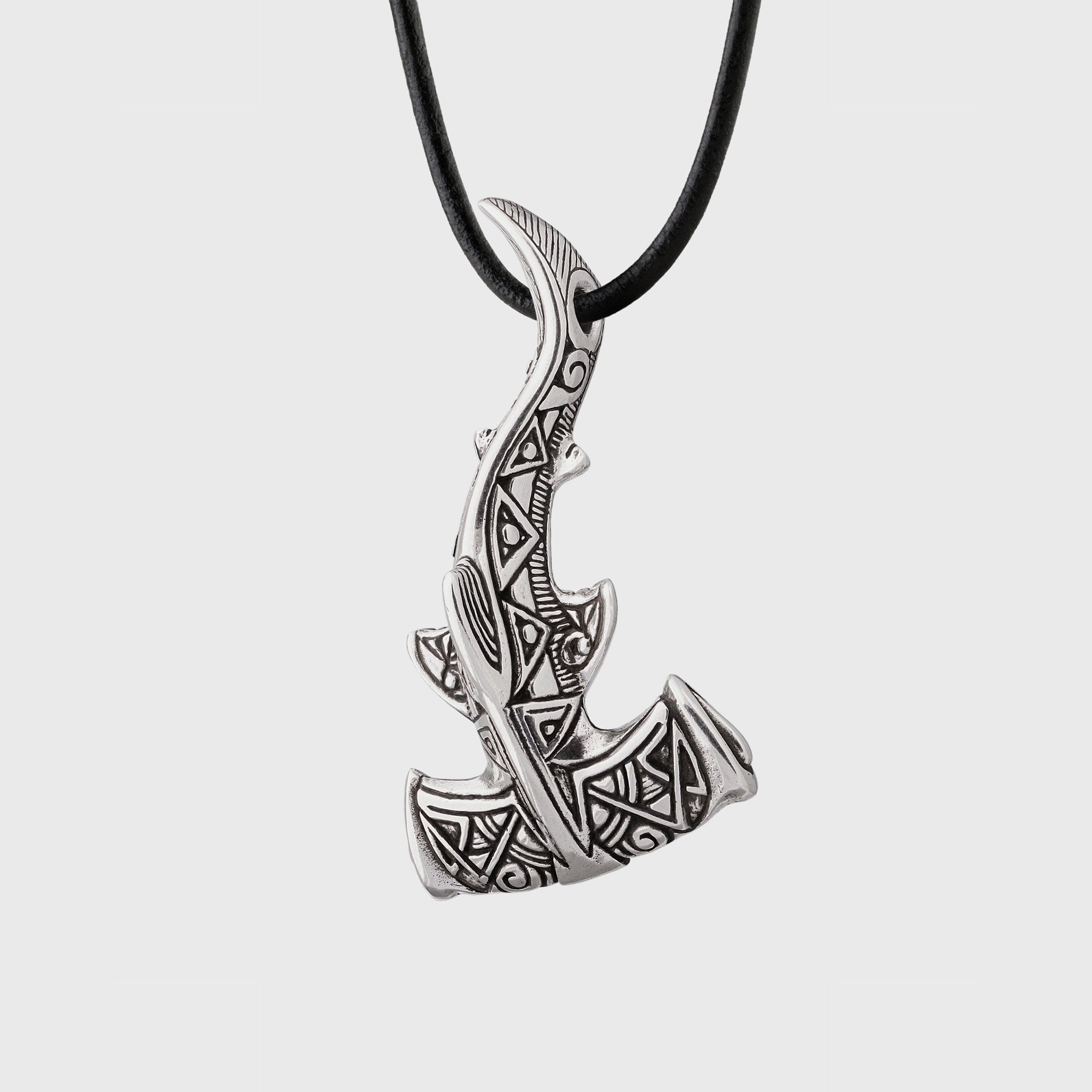 Hammerhead Shark Silver Pendant – Handmade Ocean Tribal Jewelry