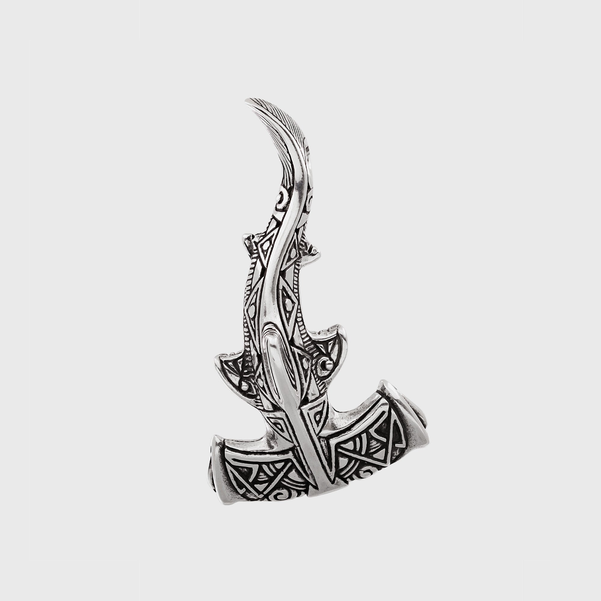 Hammerhead Shark Silver Pendant – Handmade Ocean Tribal Jewelry