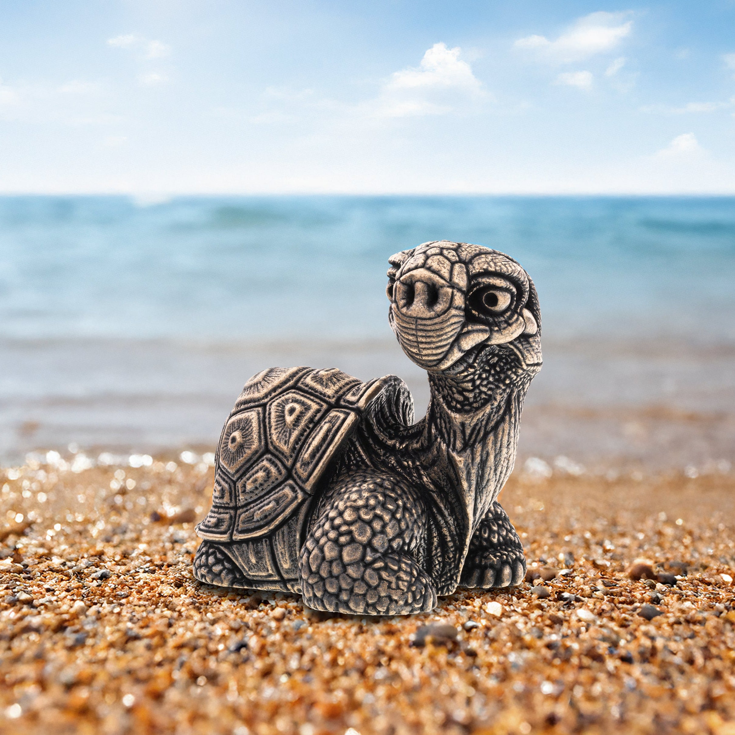 Turtle Bronze Miniature - Handmade Tortoise Statue & Gift