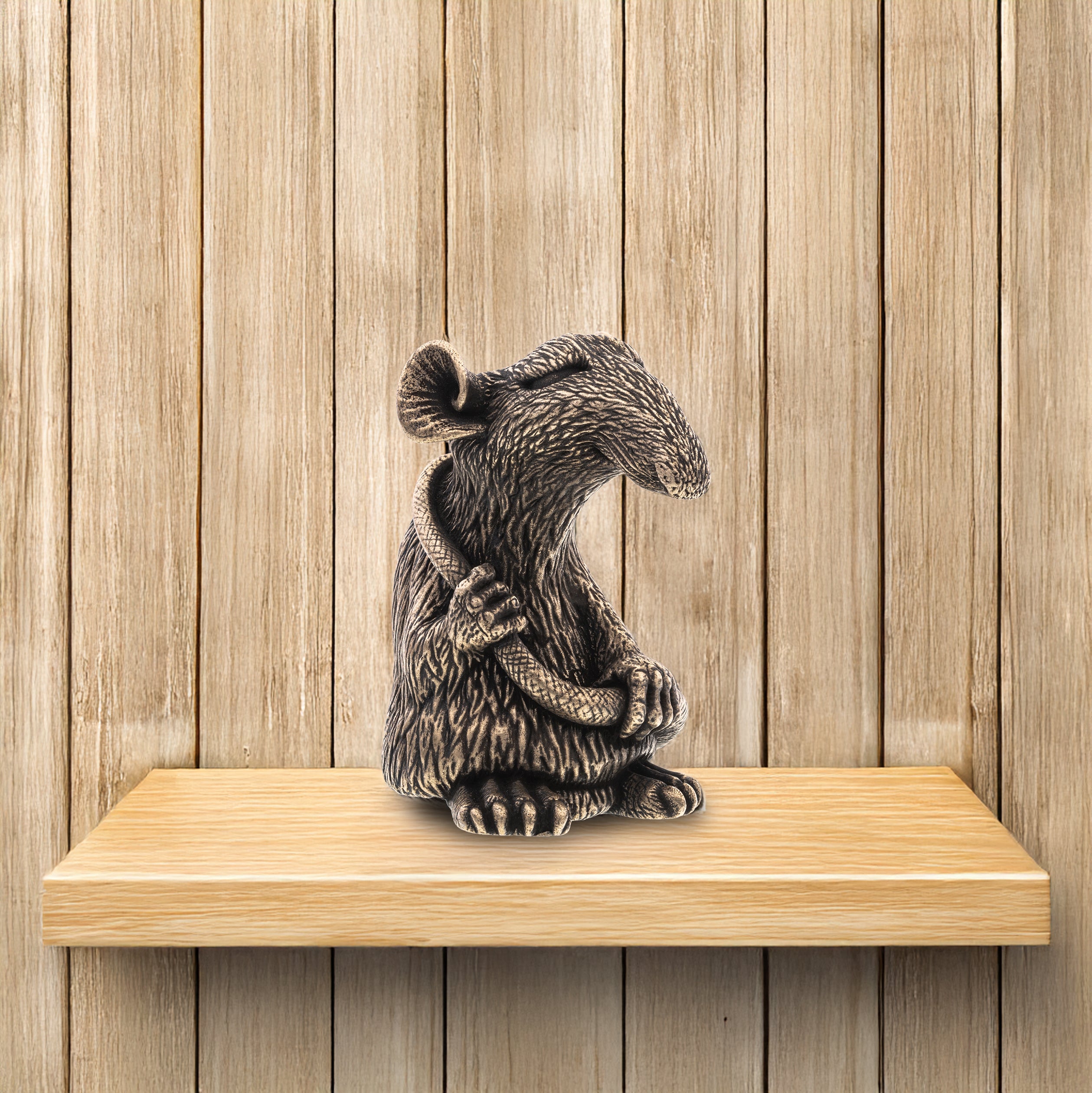 Rat Bronze Figurine – Handmade Miniature Collectible Gift