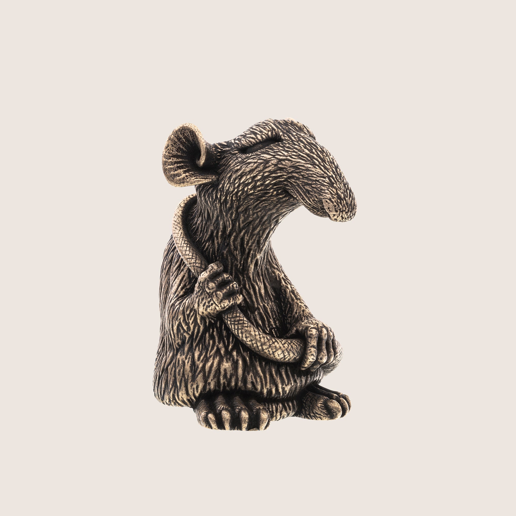 Rat Bronze Figurine – Handmade Miniature Collectible Gift
