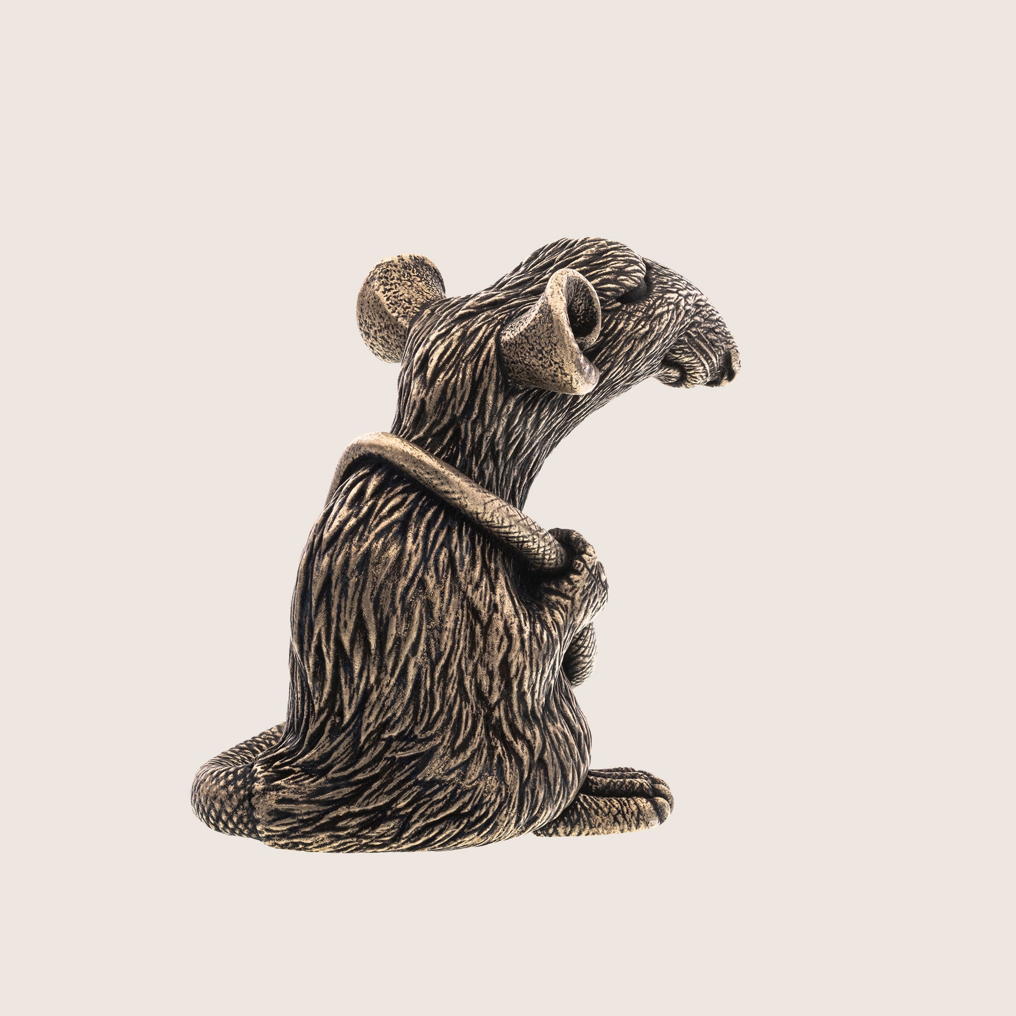 Rat Bronze Figurine – Handmade Miniature Collectible Gift