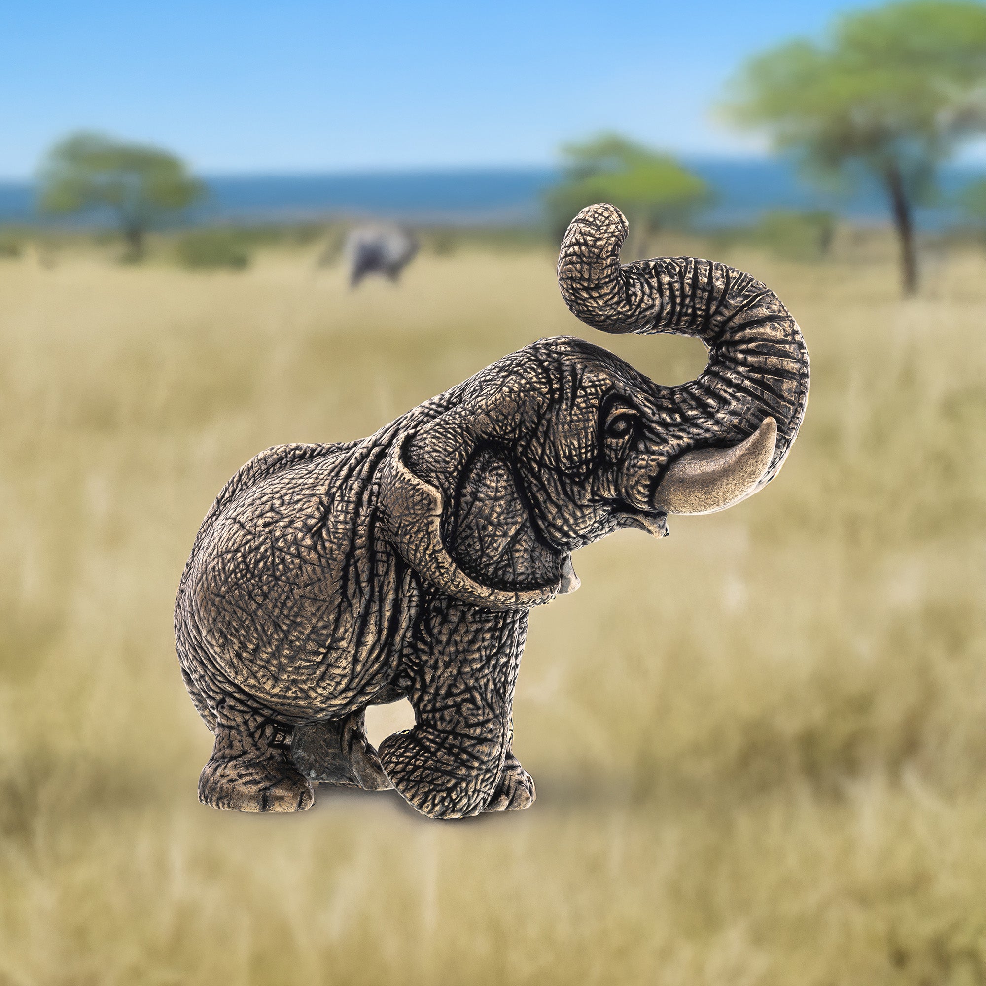 Elephant Bronze Figurine – Handmade Wildlife Statue & Gift