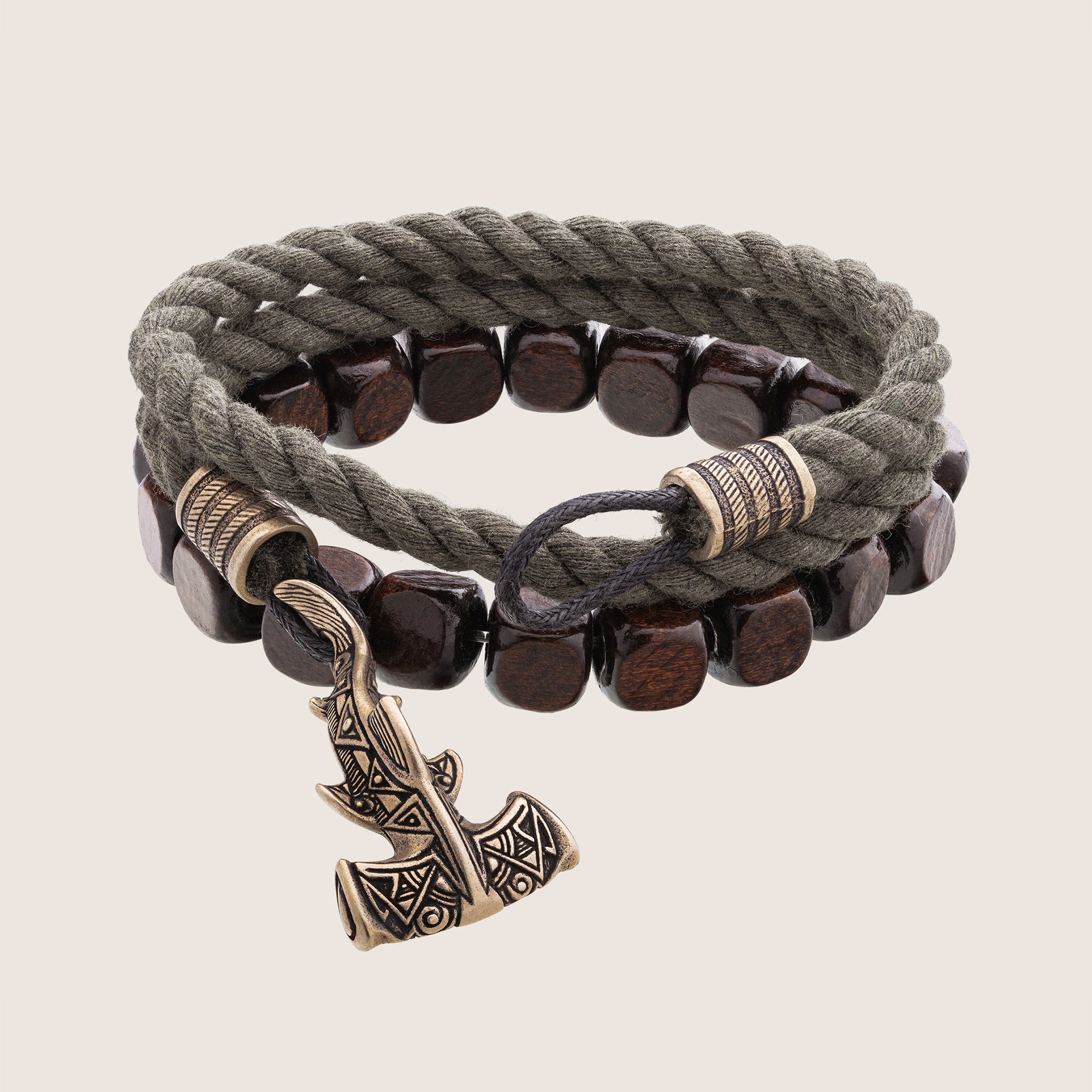 Hammerhead Shark Bracelet Set – Cotton Cord & Wooden Bead Bracelets