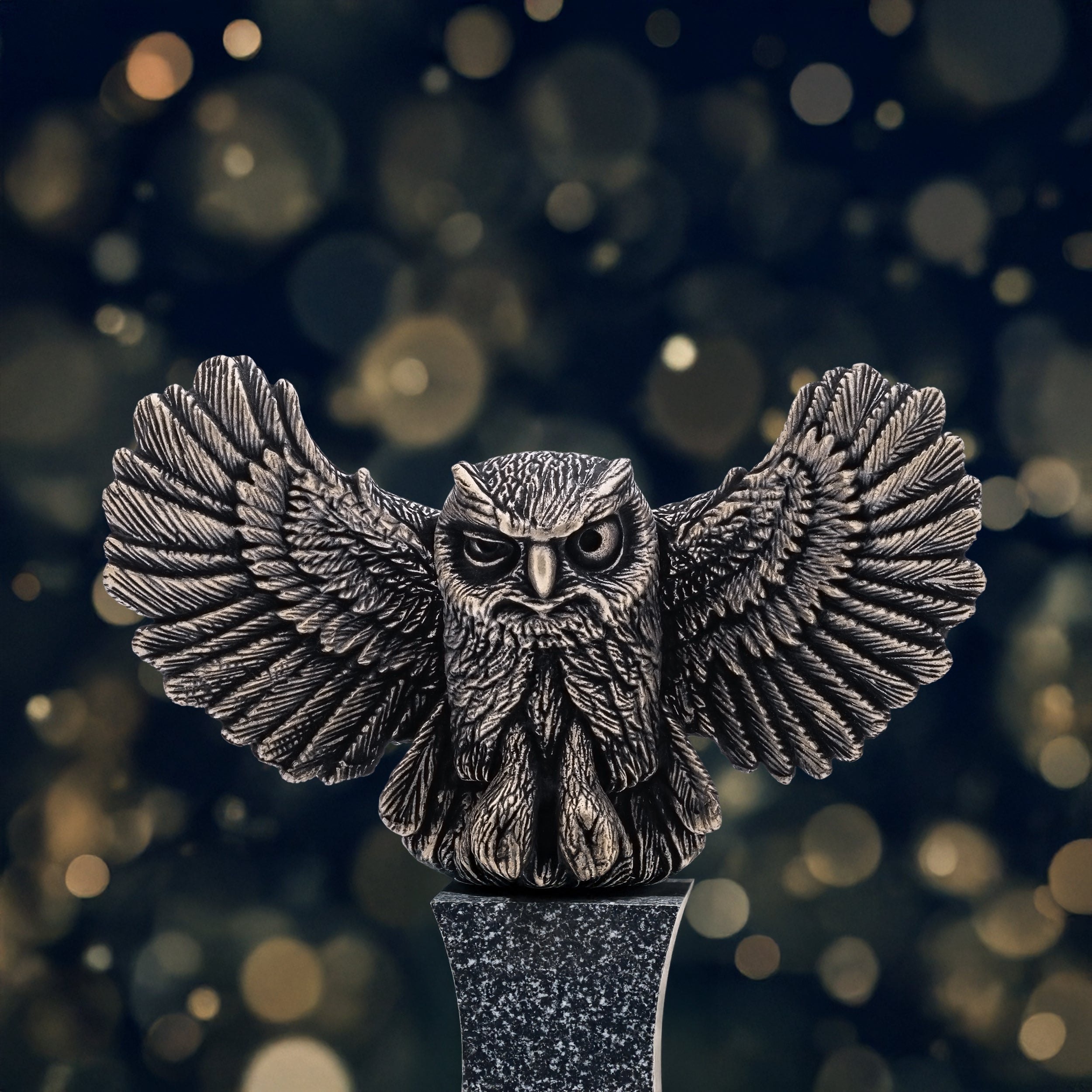 Bronze Owl Figurine – Miniature Desk Decor & Collectible