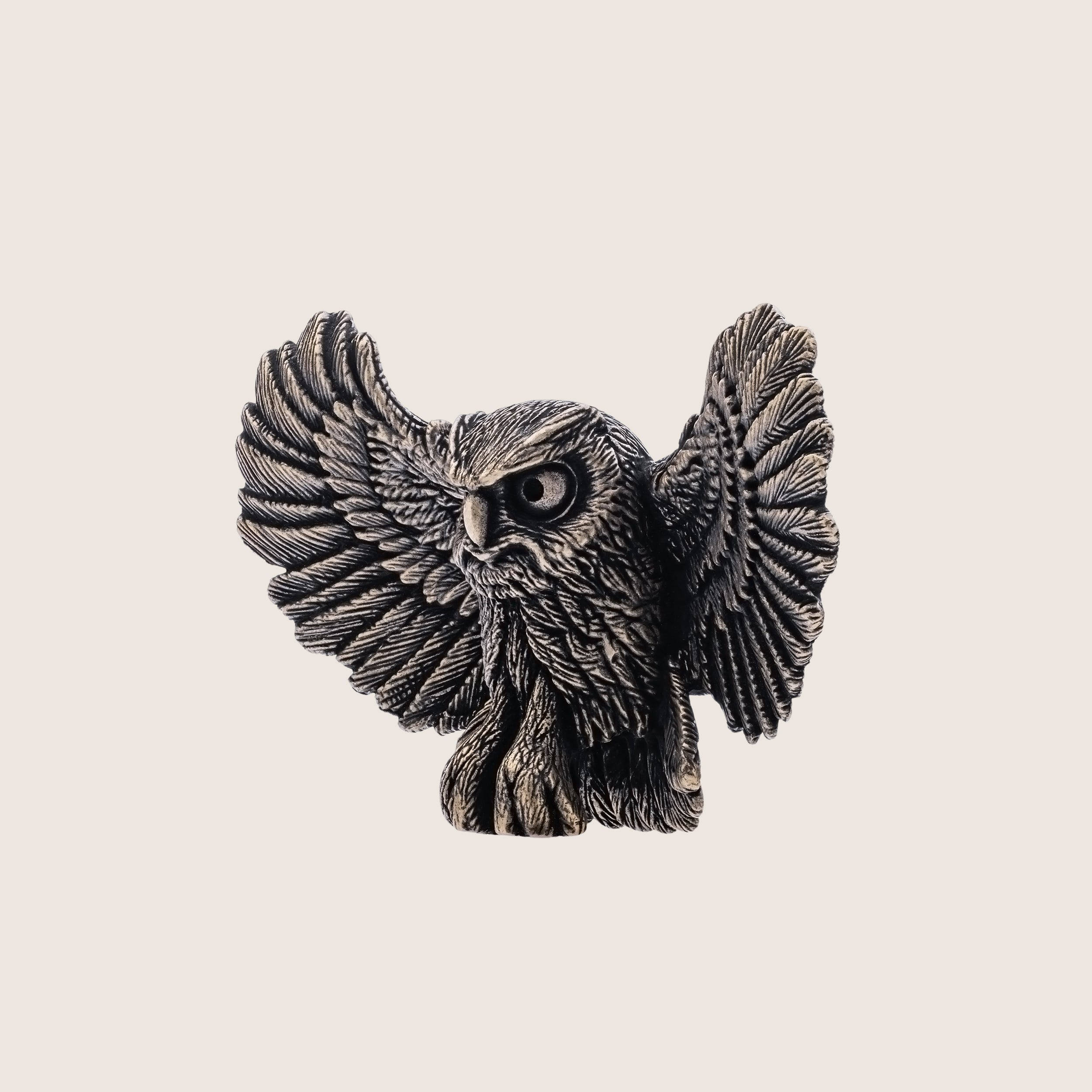 Bronze Owl Figurine – Miniature Desk Decor & Collectible