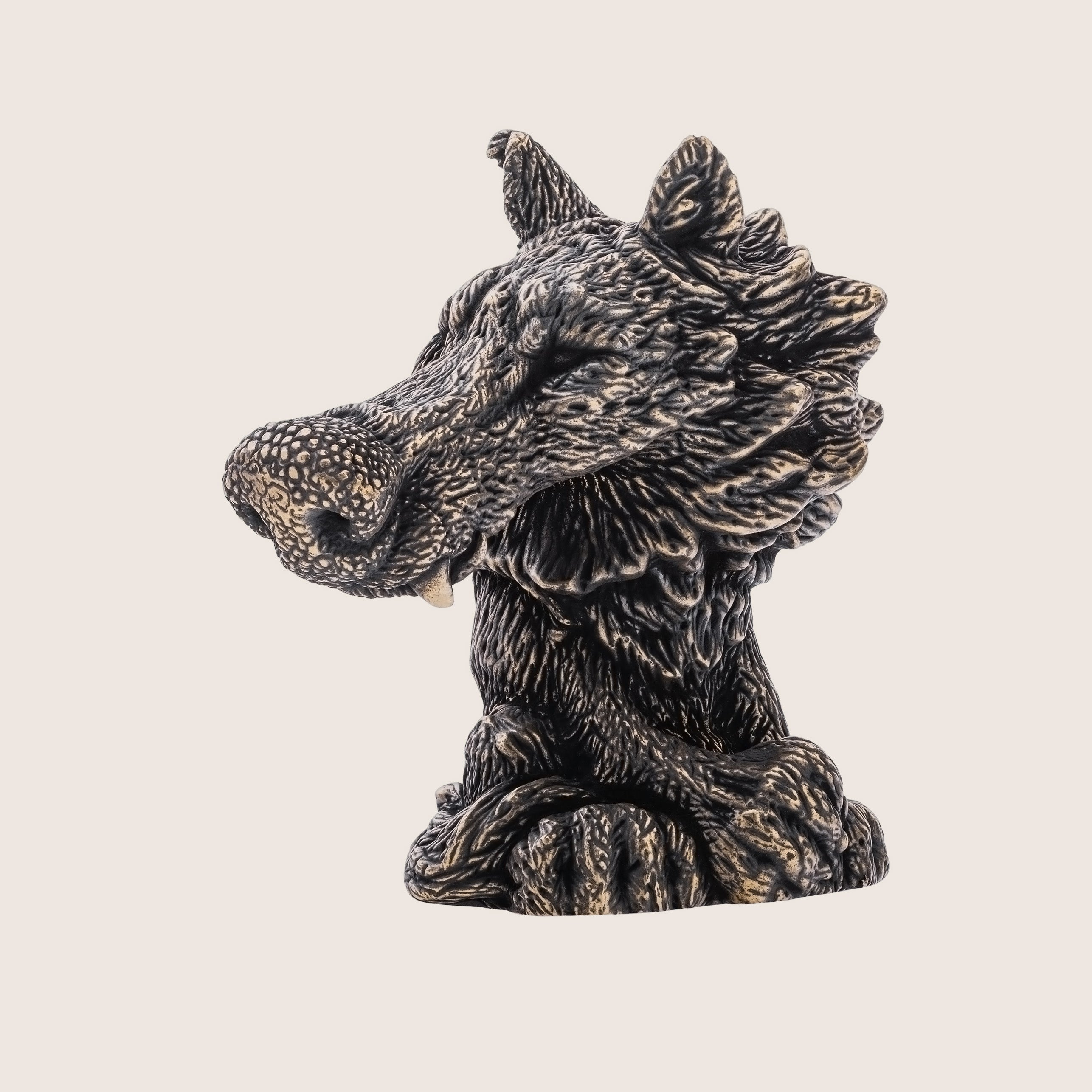 Wolf Bronze Figurine – Handcrafted Miniature Wildlife Statuette