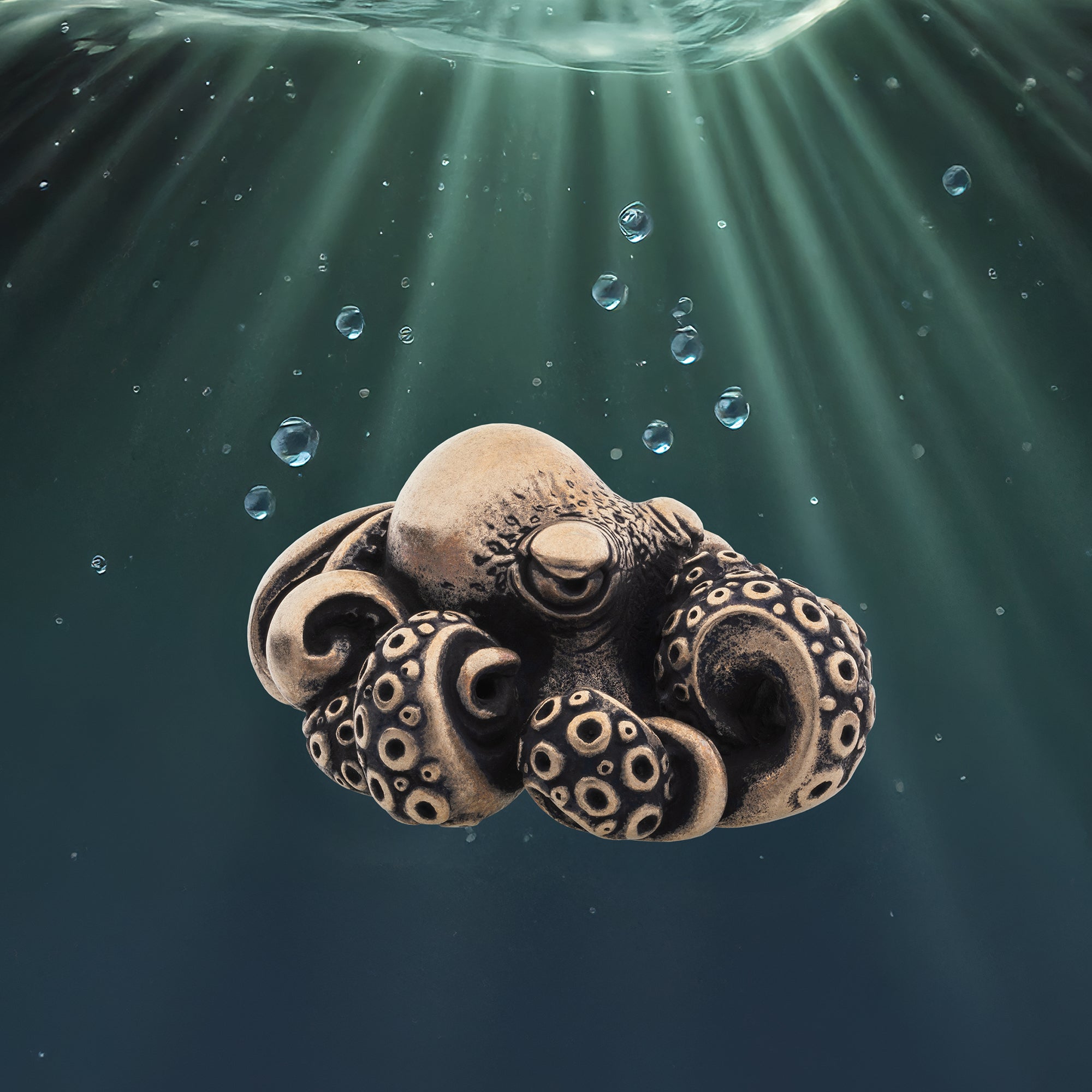 Octopus Bronze Miniature – Handmade Figurine & Wearable Pendant