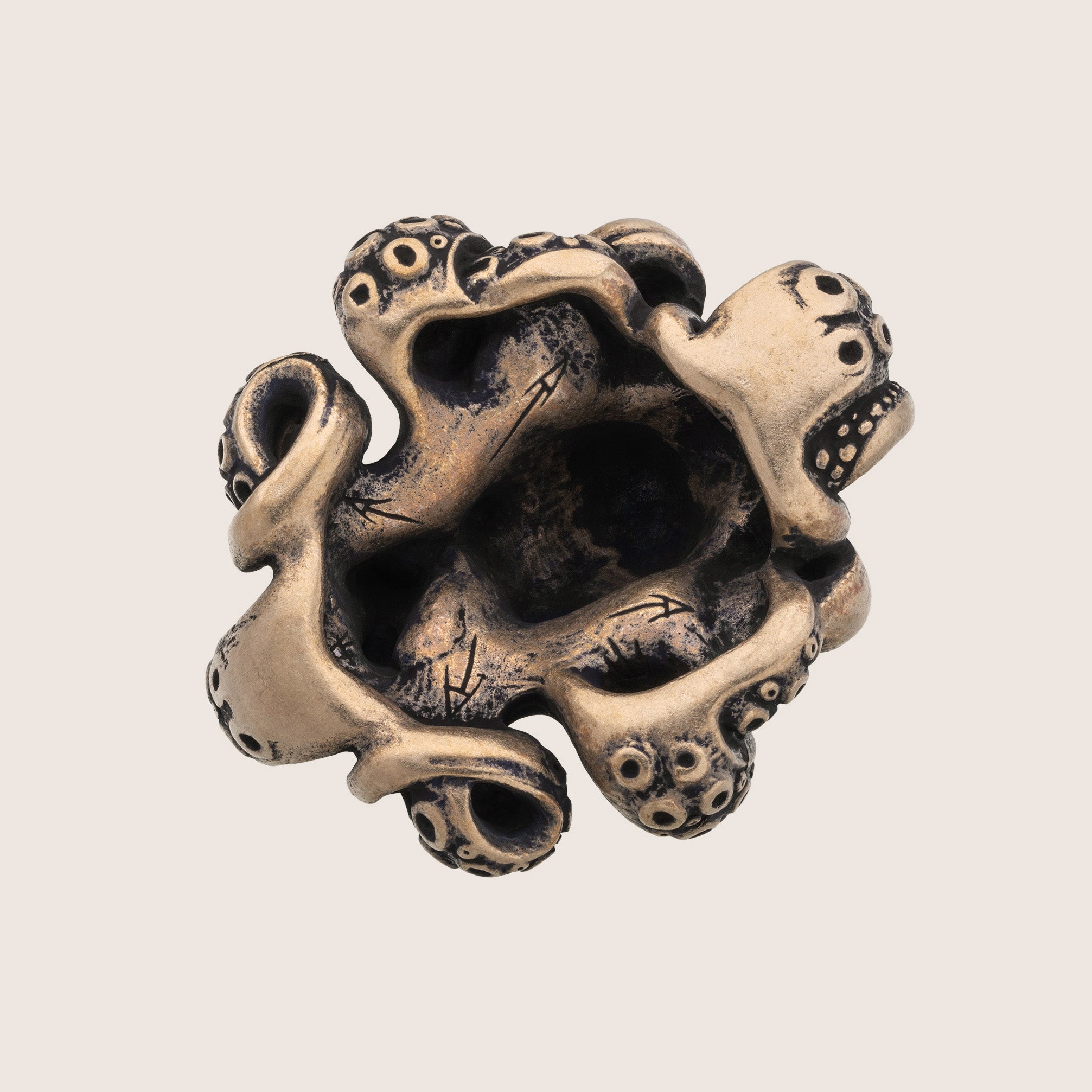 Octopus Bronze Miniature – Handmade Figurine & Wearable Pendant