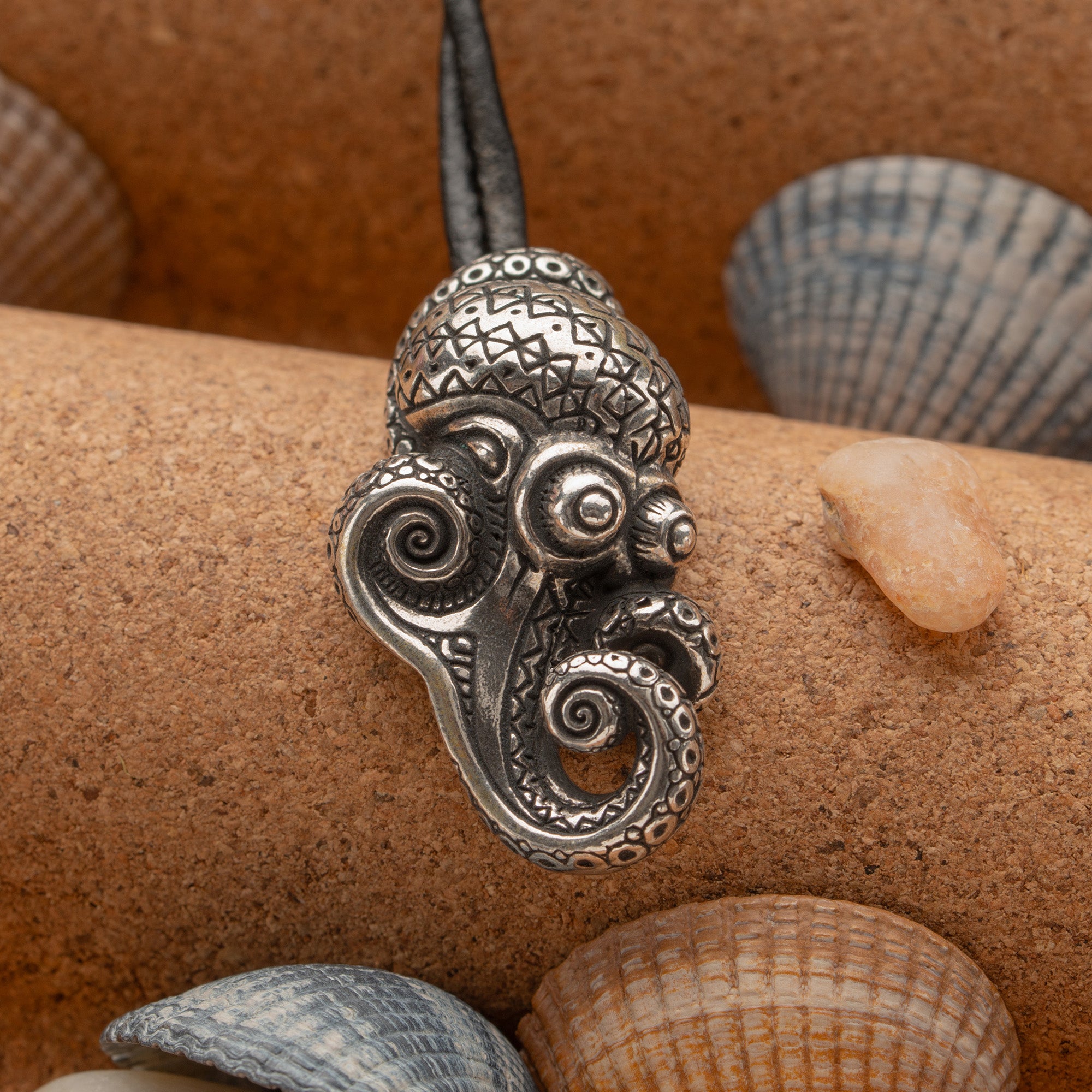 Octopus Sterling Silver Necklace – Handmade Ocean Tribal Jewelry