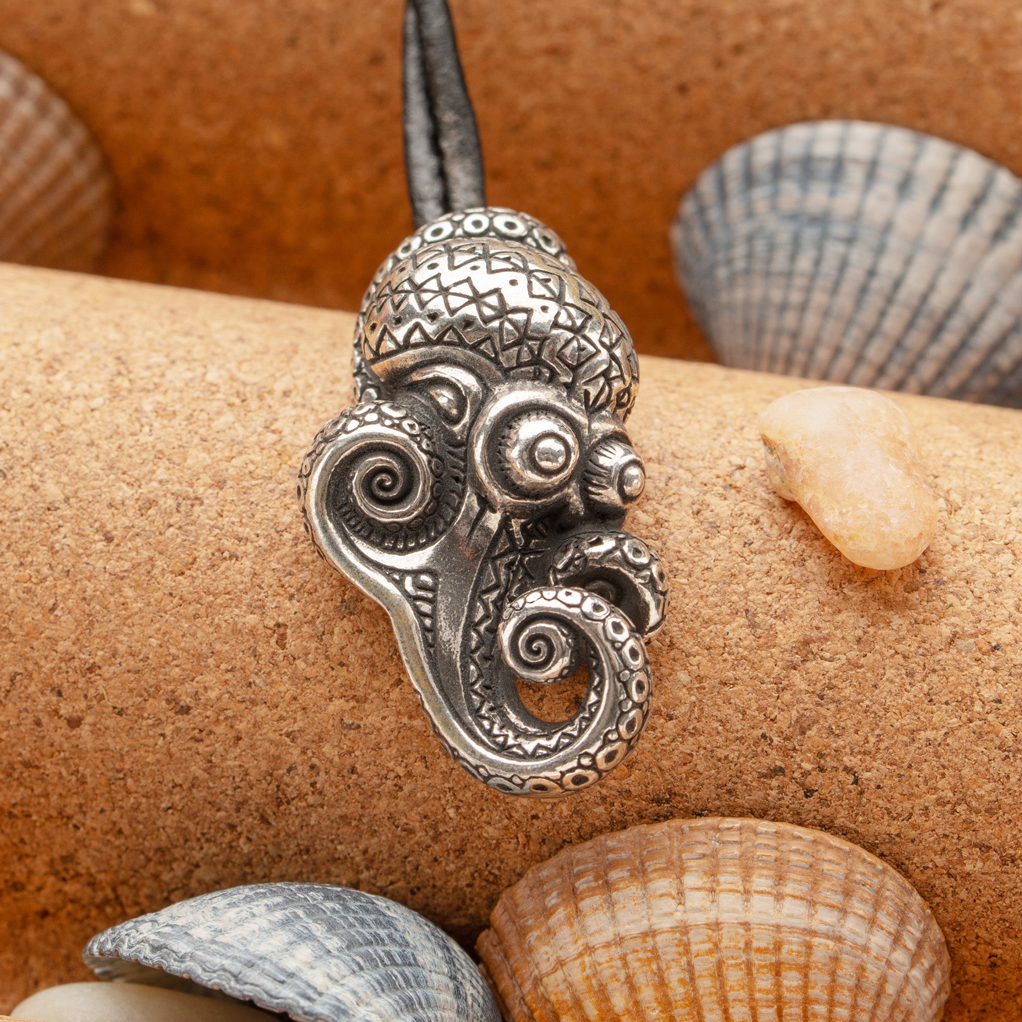 Octopus Silver-plated Bronze Necklace – Handmade Ocean Tribal Jewelry
