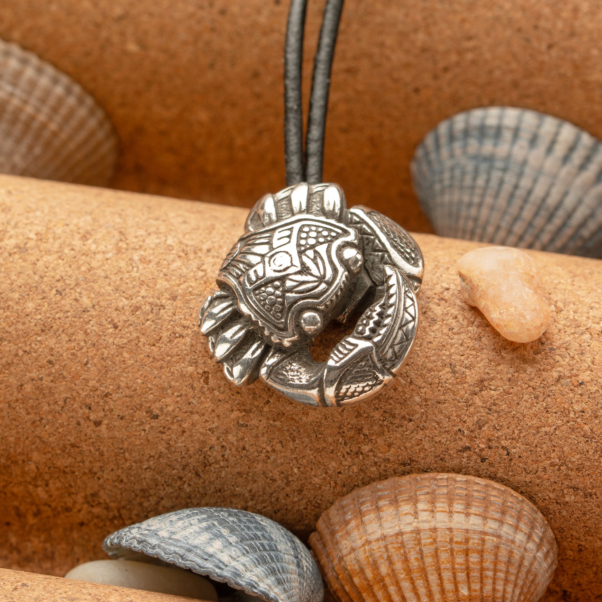 Crab Sterling Silver Necklace – Tribal Spirit Ocean Symbol Jewelry