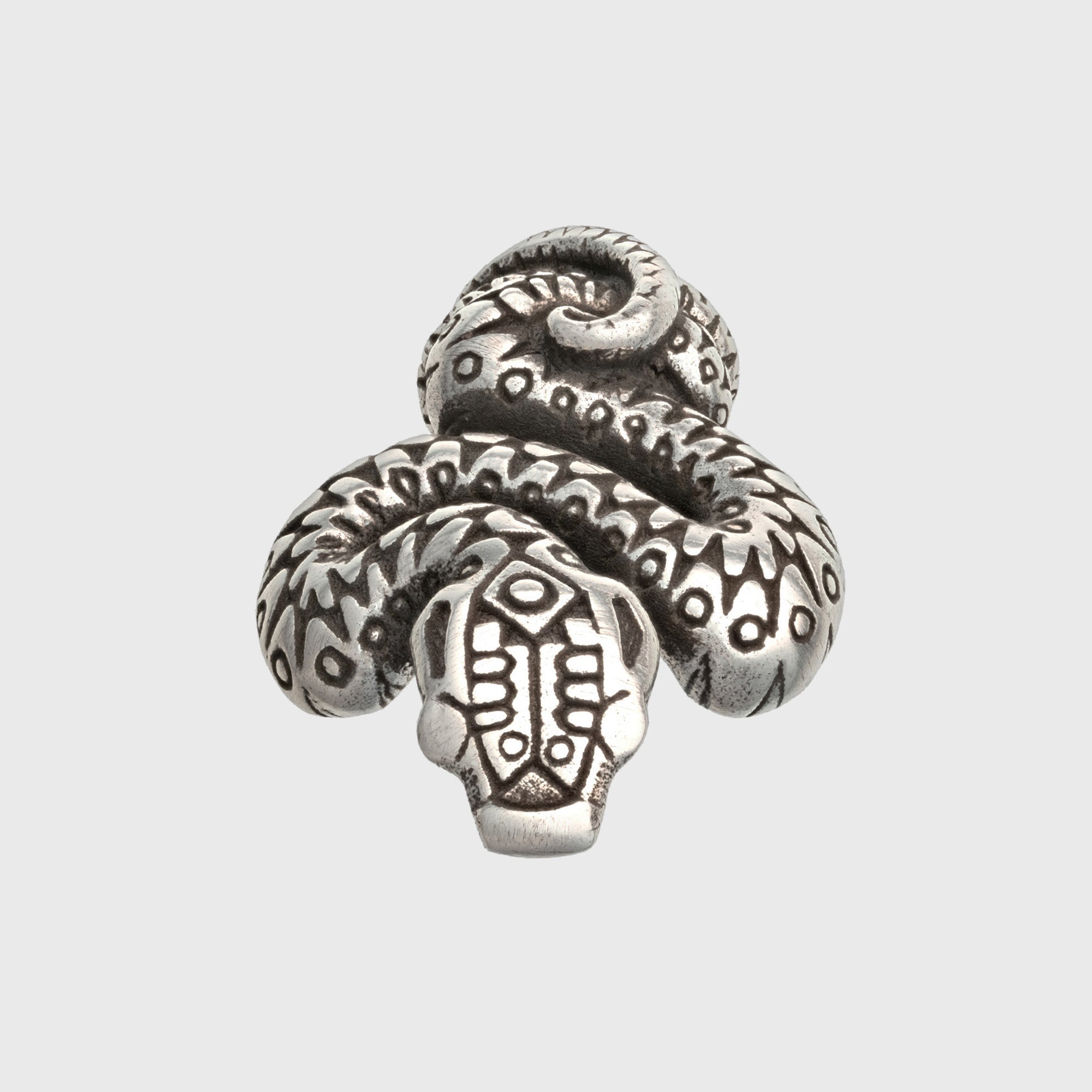 Snake Sterling Silver Pendant – Tribal Symbolic Jewelry