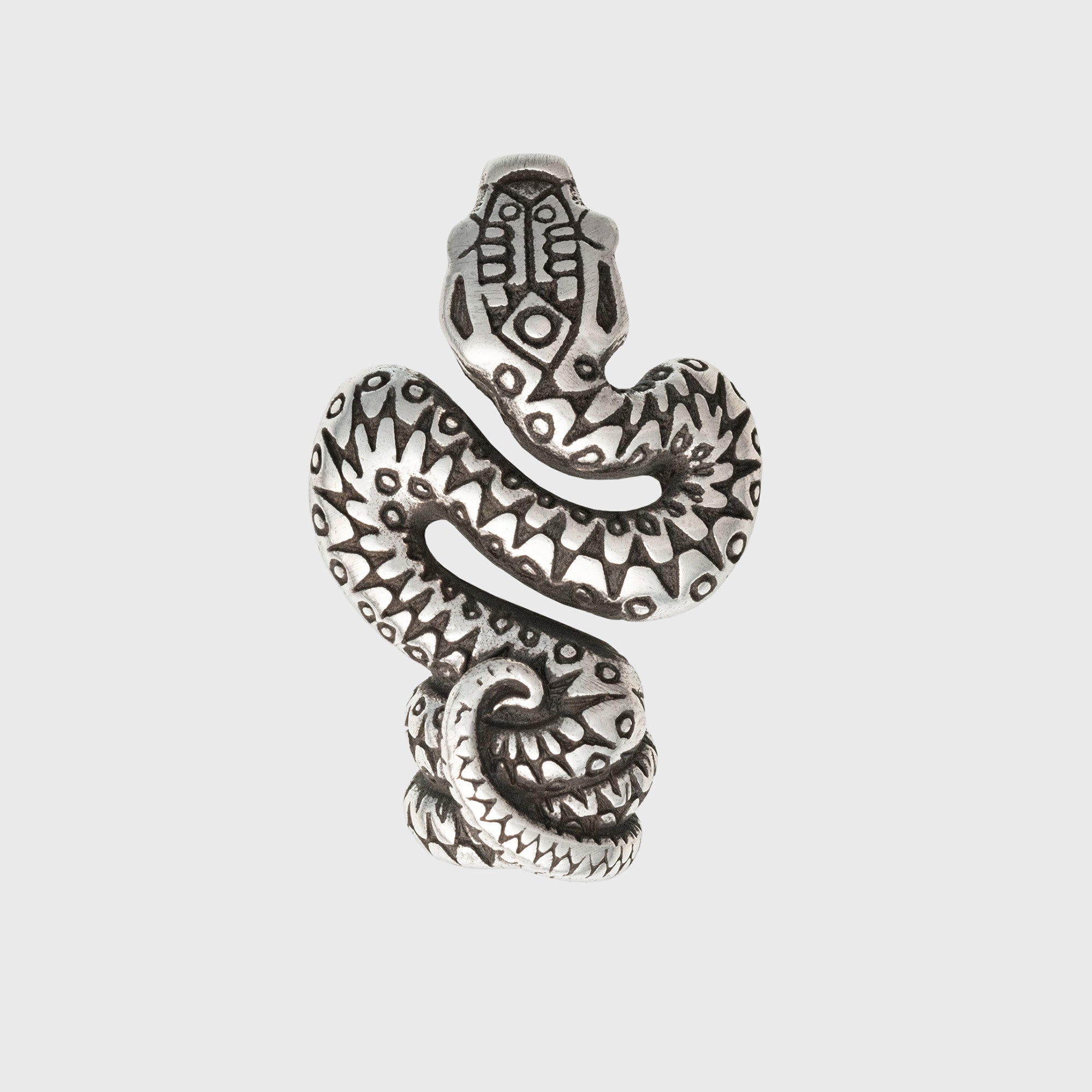 Snake Sterling Silver Pendant – Tribal Symbolic Jewelry