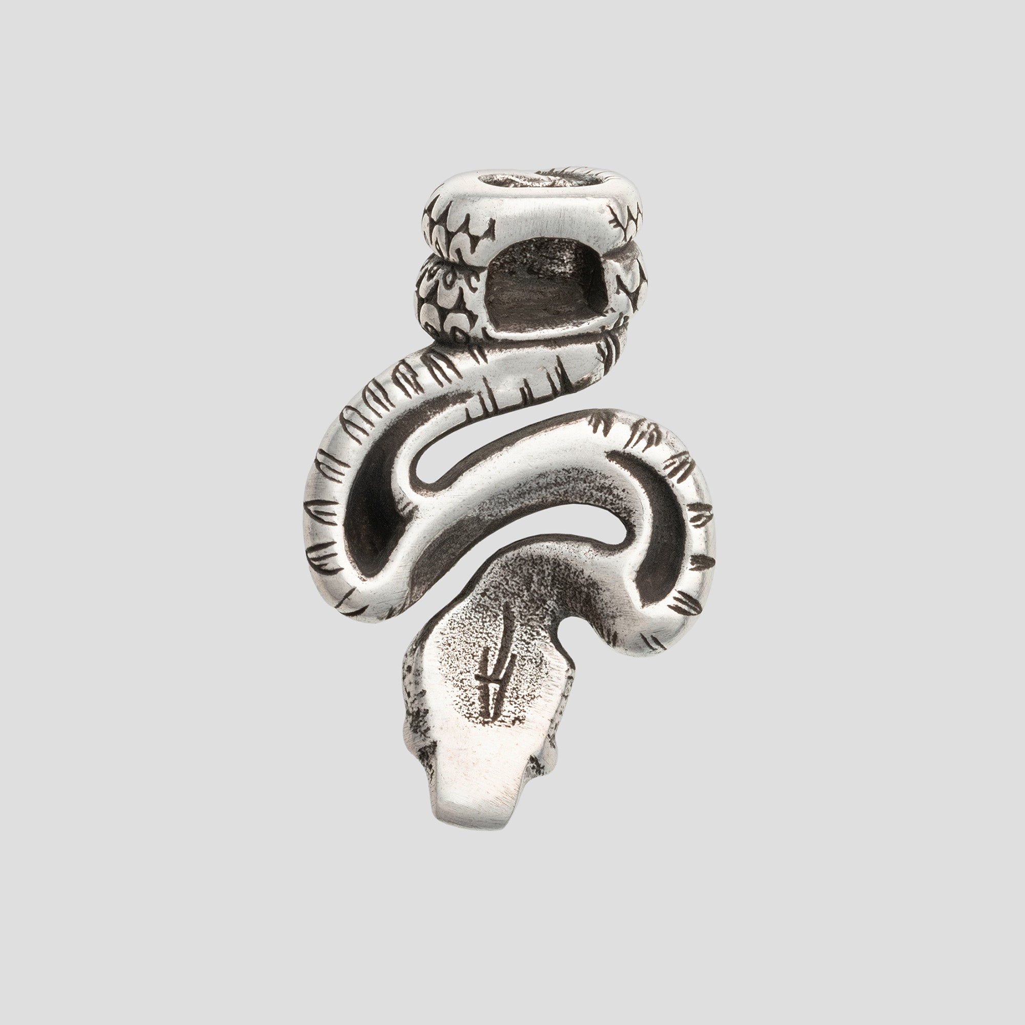 Snake Sterling Silver Pendant – Tribal Symbolic Jewelry