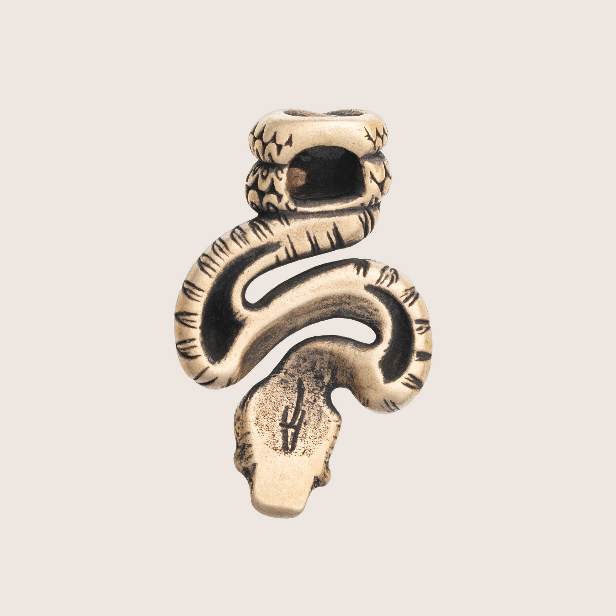 Snake Bronze Pendant – Tribal Symbolic Jewelry