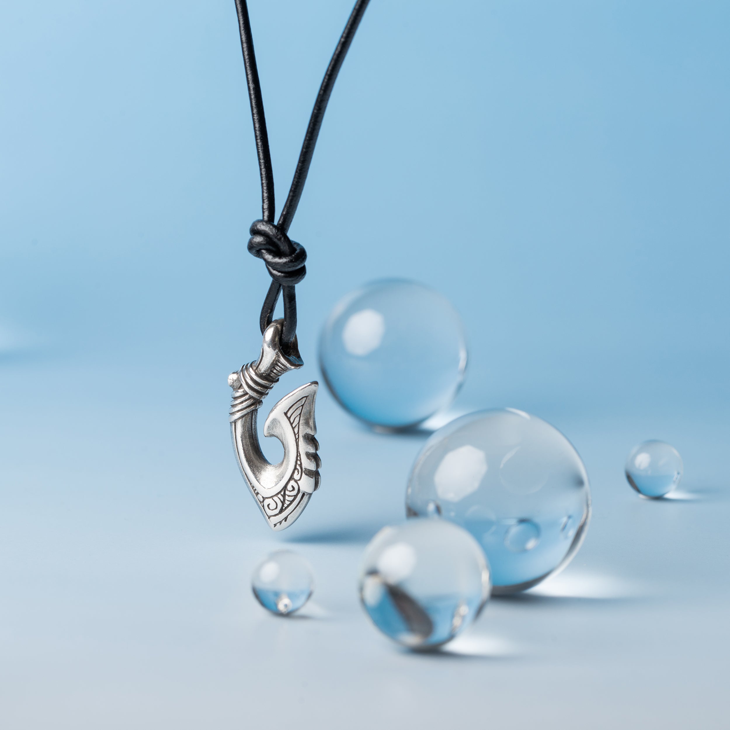 Fish Hook 925 Silver Necklace – Maori Tribal Hei Matau Talisman