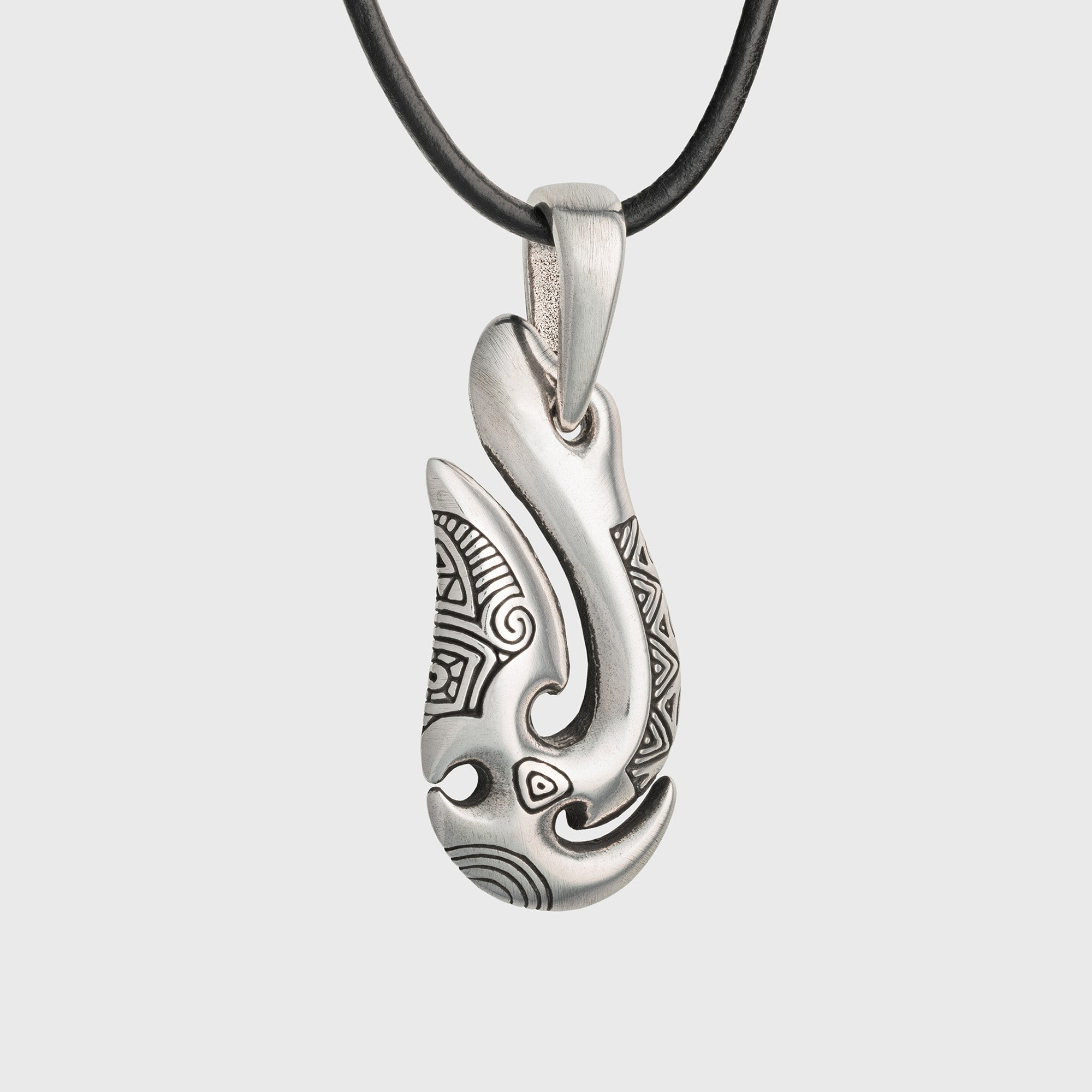 Fish Hook Maori Style Pendant – 925 Silver Hei Matau Symbolic Gift