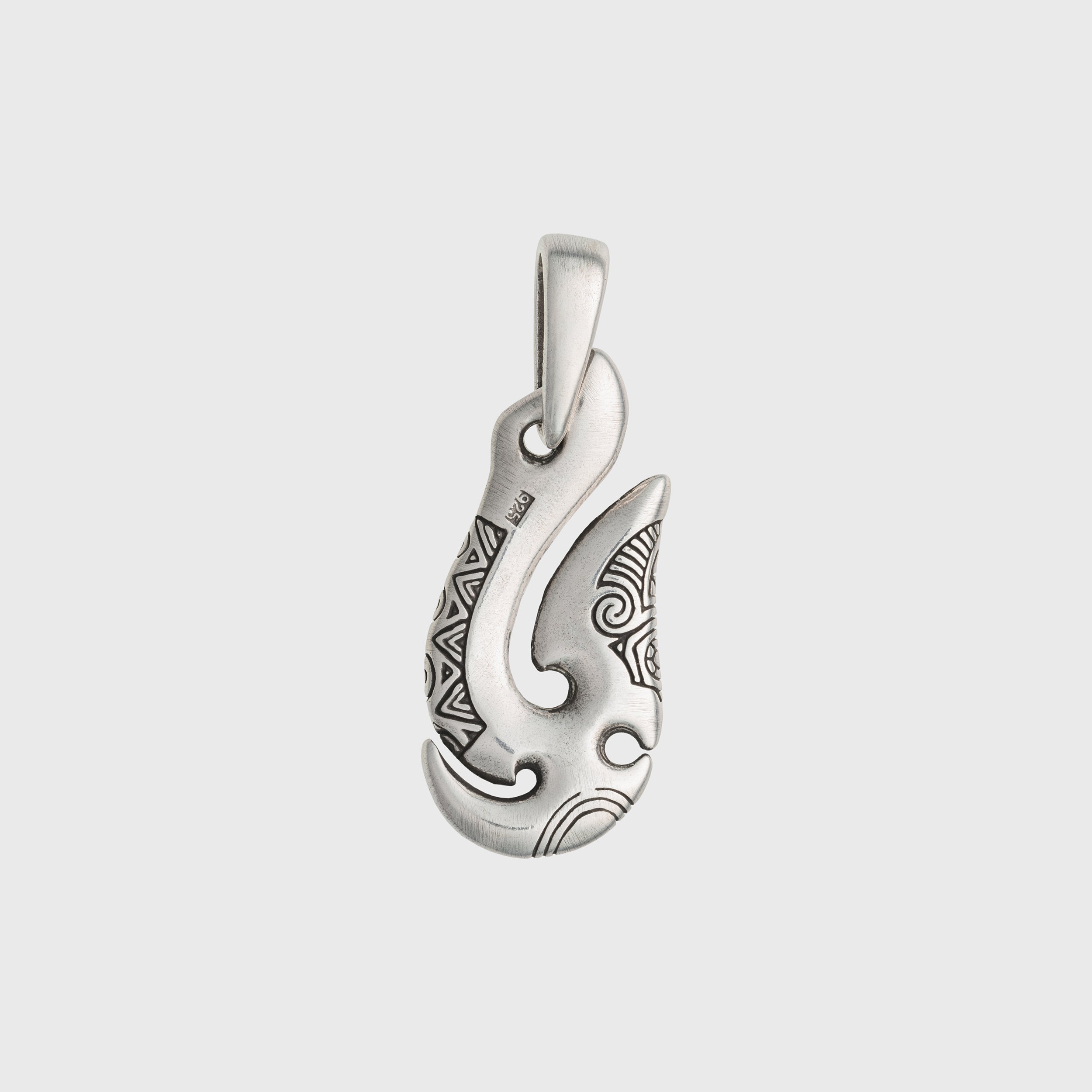 Fish Hook Maori Style Pendant – 925 Silver Hei Matau Symbolic Gift
