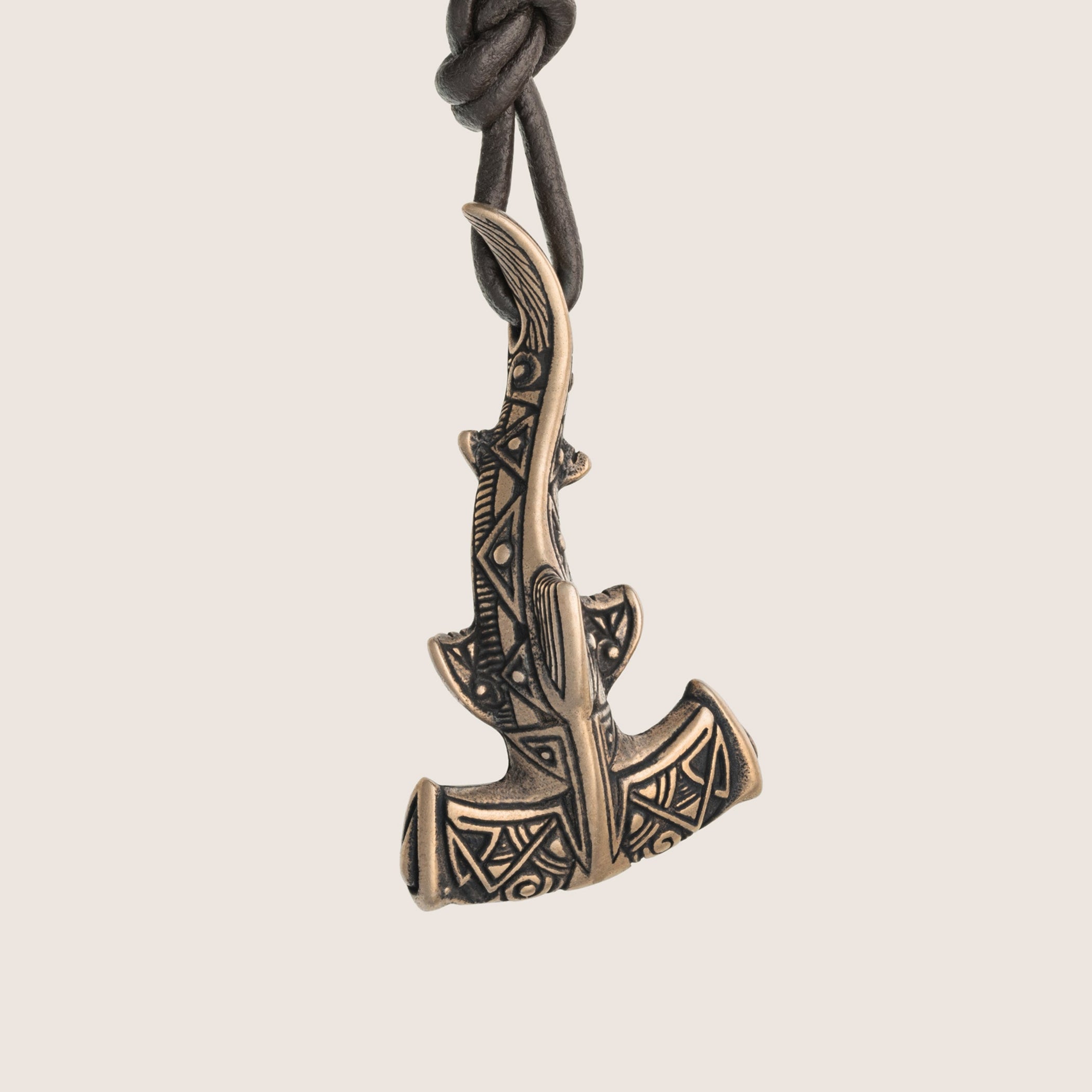 Hammerhead Shark Bronze Pendant – Handmade Ocean Tribal Jewelry
