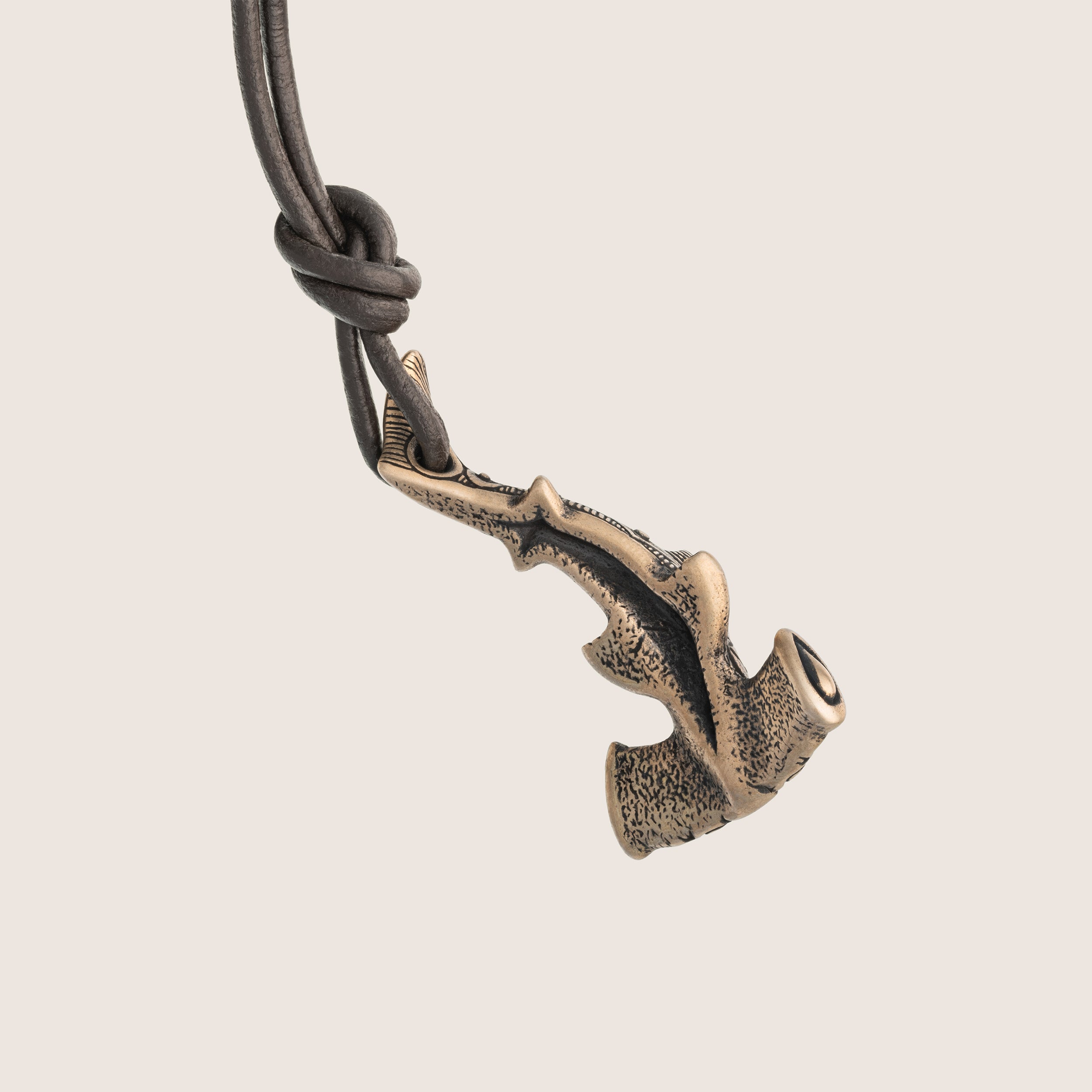Hammerhead Shark Bronze Pendant – Handmade Ocean Tribal Jewelry