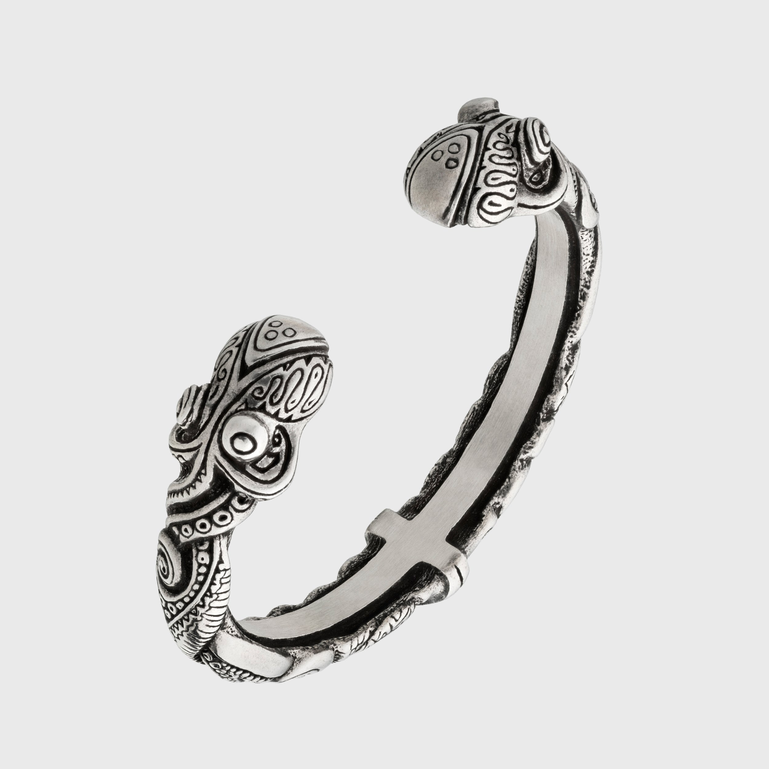 Tribal Octopus Bracelet – Adjustable Maori Pewter Cuff