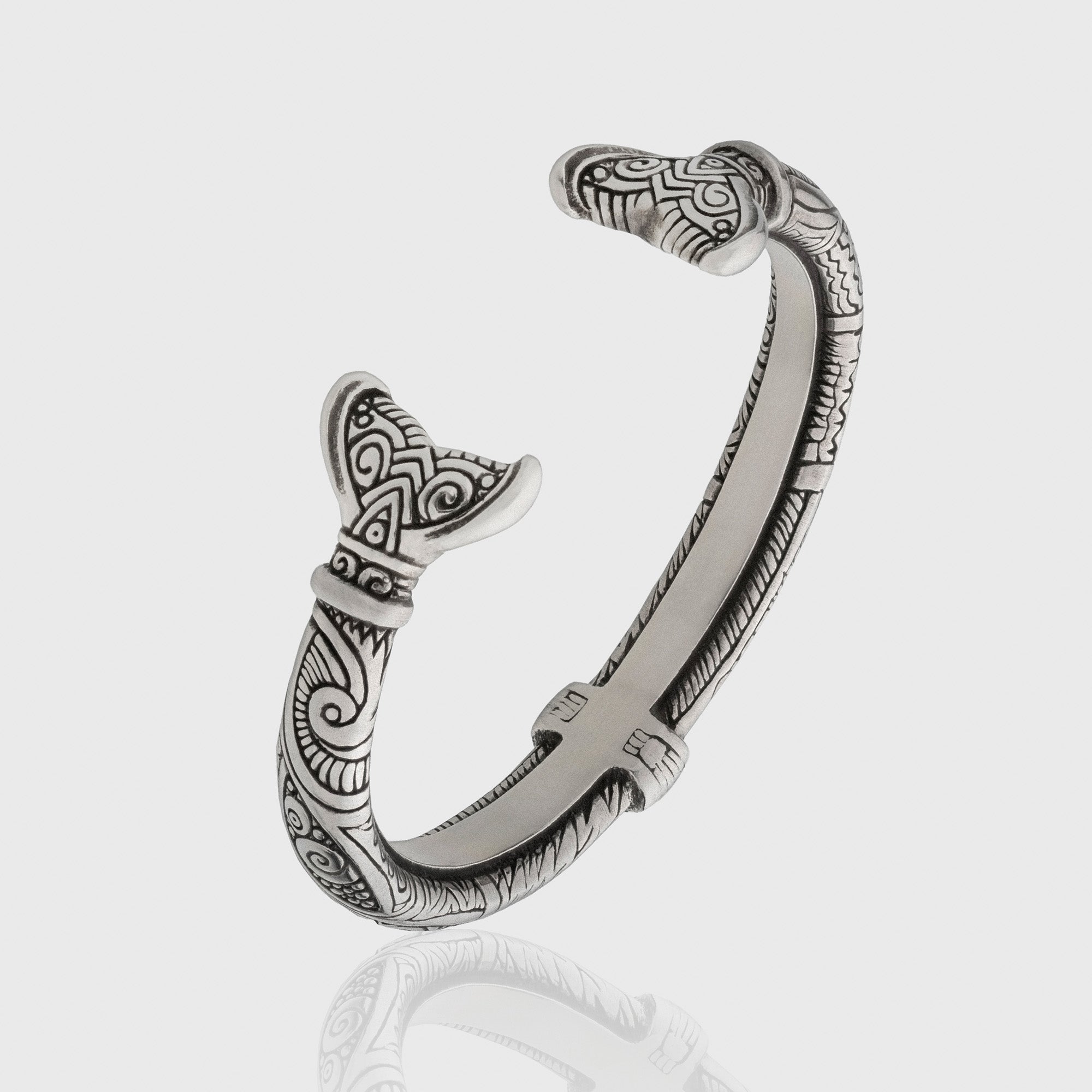 Whale Tail Pewter Cuff – Adjustable Maori Ocean Symbol Bracelet