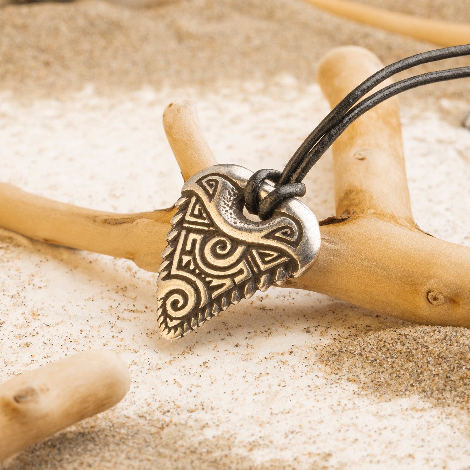 Shark Tooth Sterling Silver Pendant – Handmade Tribal Jewelry