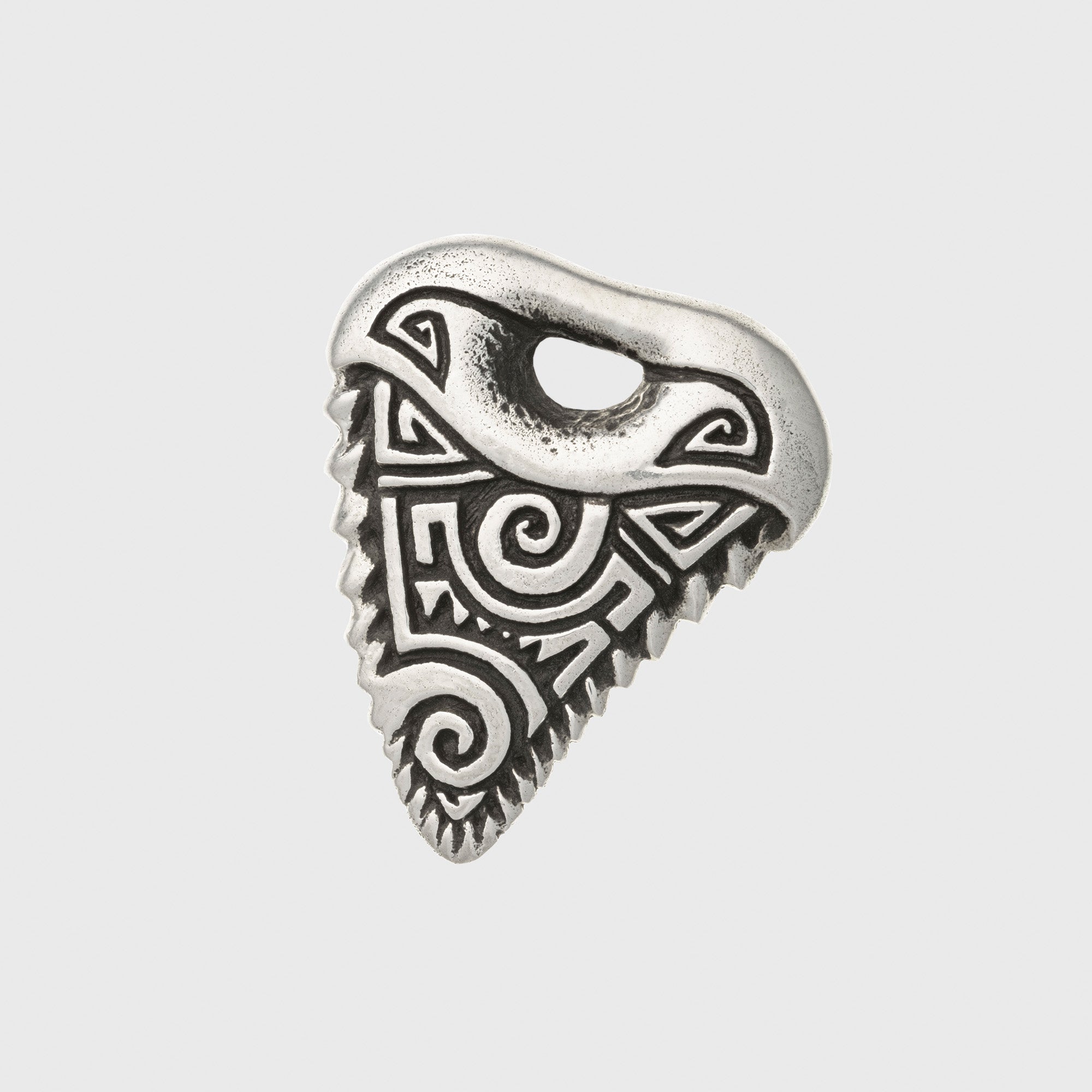 Shark Tooth Sterling Silver Pendant – Handmade Tribal Jewelry